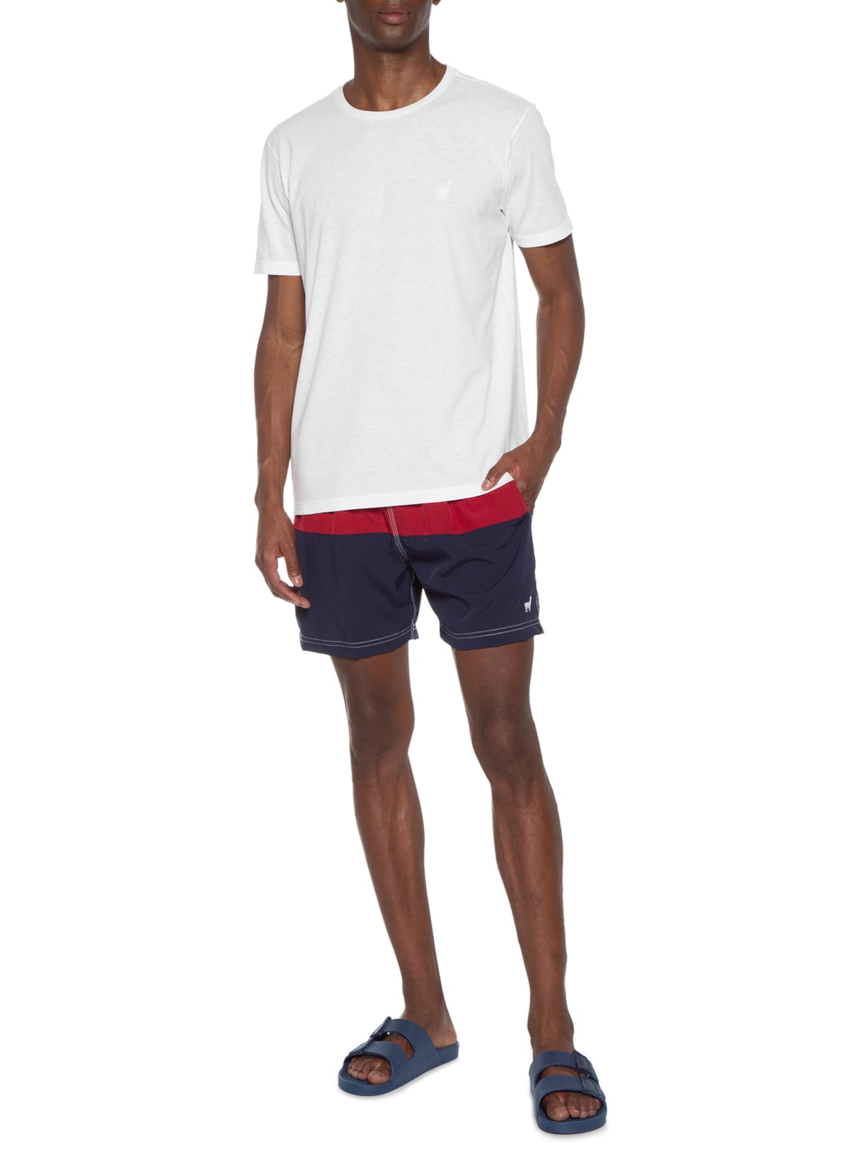 Short Masculino Bicolor Liso Azul Zapalla