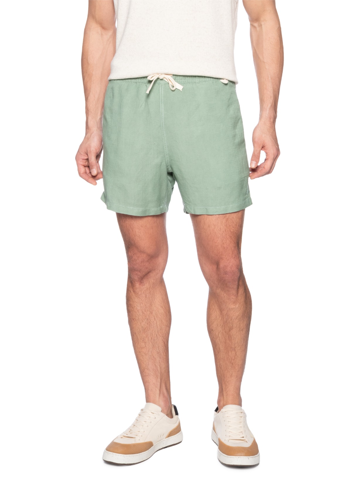 Short Masculino Blend Linen Verde Pineapple