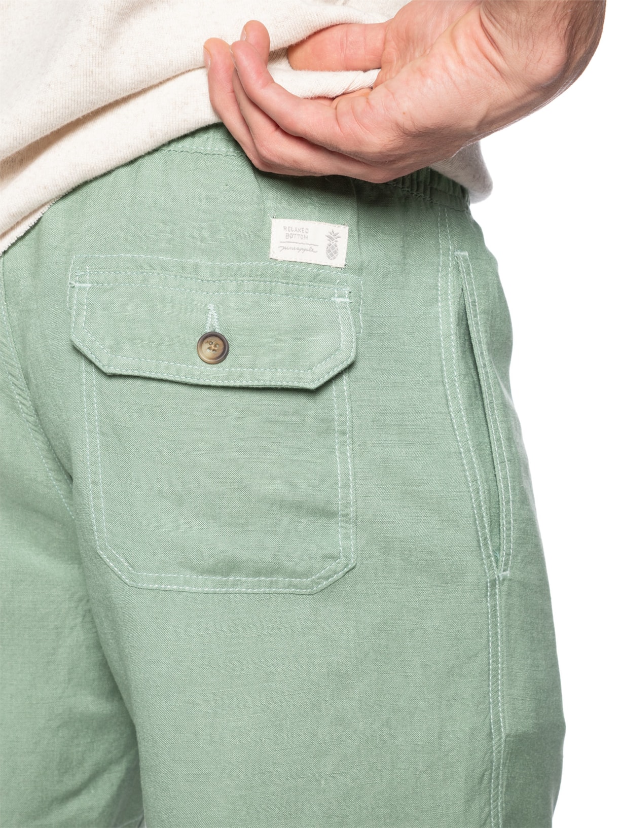 Short Masculino Blend Linen Verde Pineapple