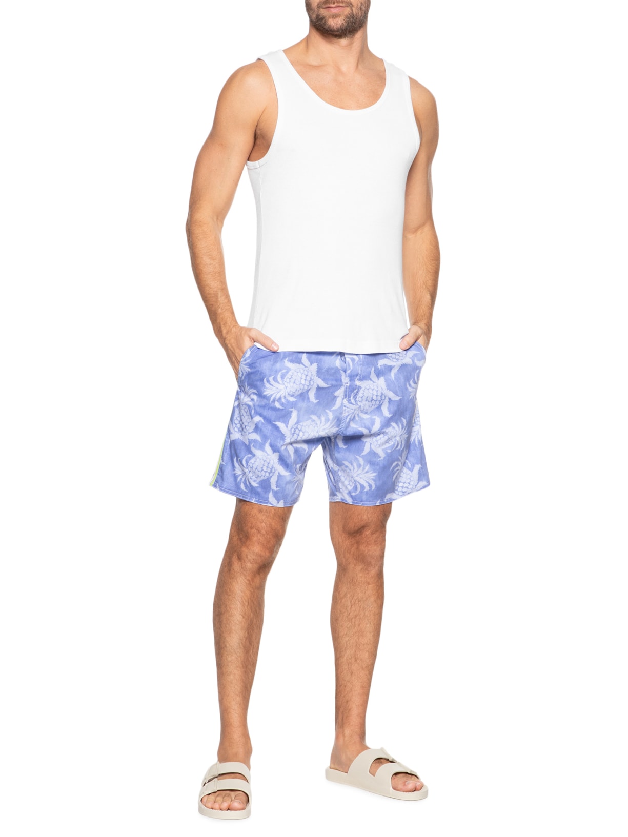 Short Masculino Board Abacaxi Azul Pineapple