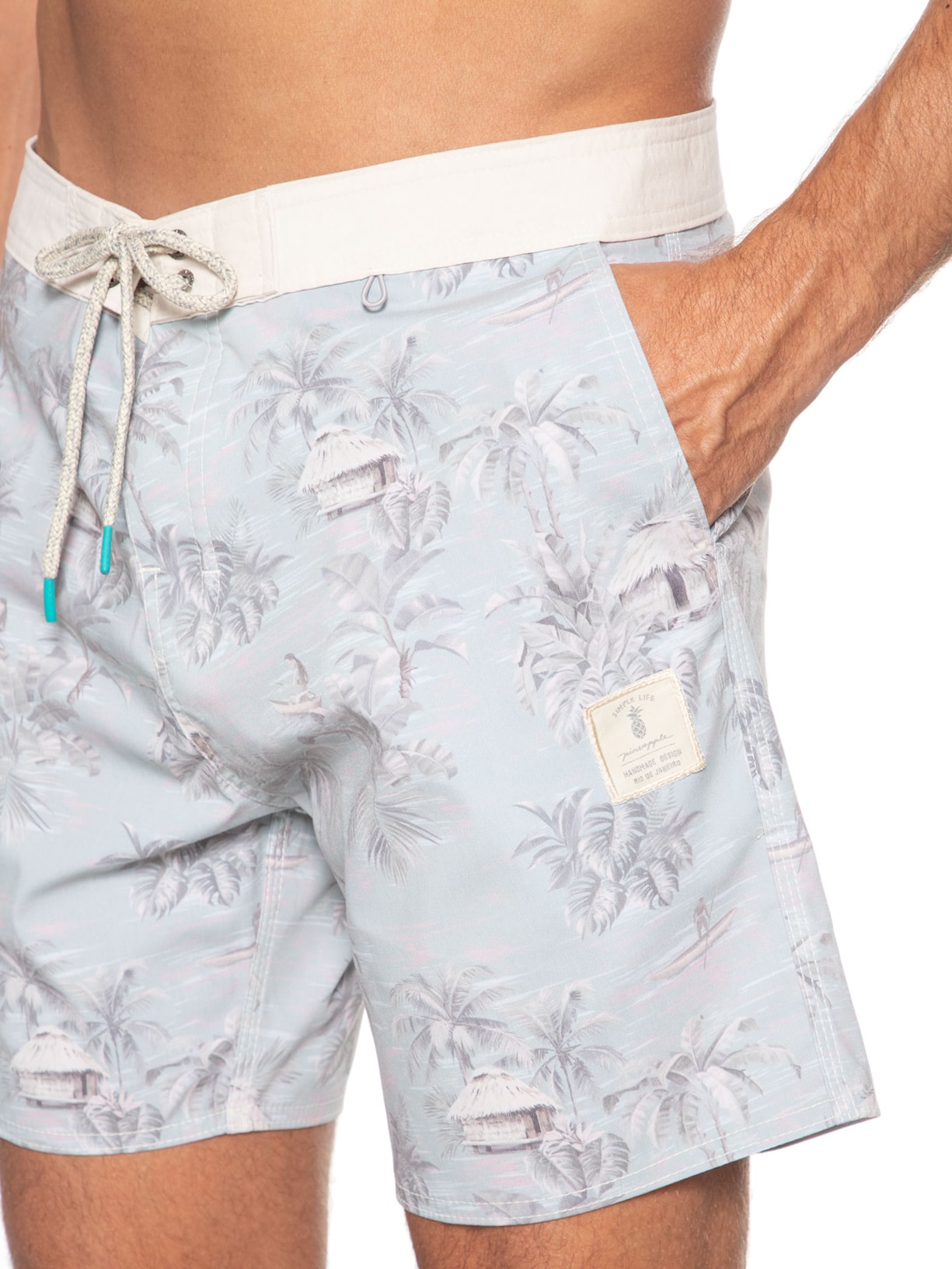 Short Masculino Board Caiçara Verde Pineapple