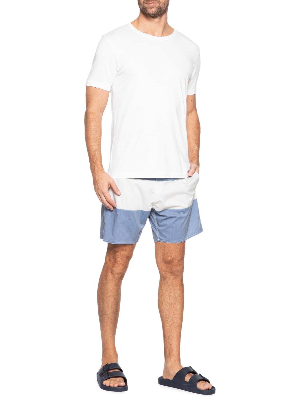 Short Masculino Board Faixa Azul Pineapple