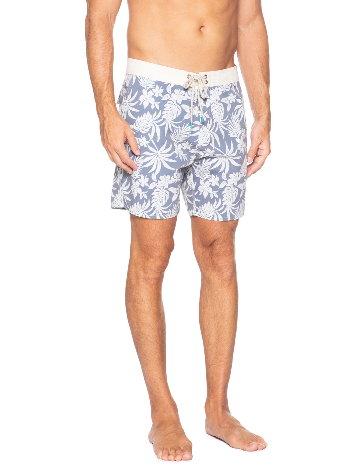 Short Masculino Board Tropical Beachwear Azul Pineapple