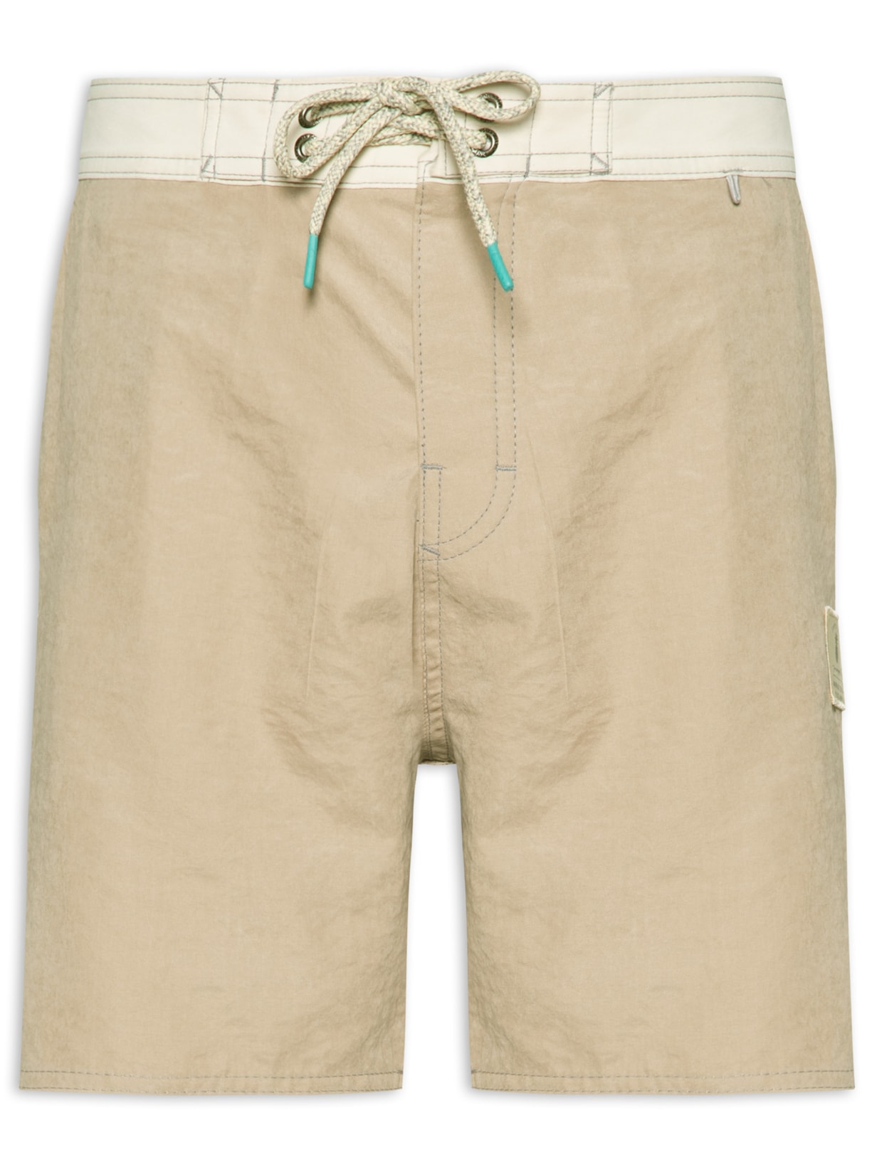 Short Masculino Board Vintage Liso - Bege