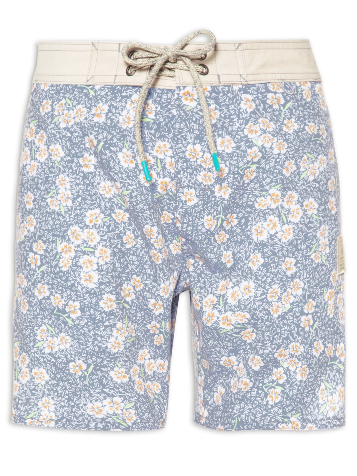 Short Masculino Board Vintage Micro Flower - Azul