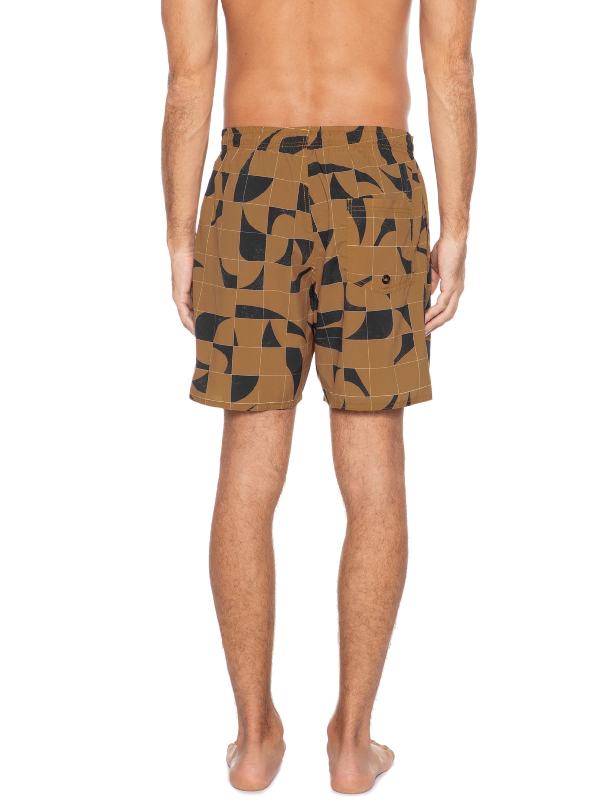 Short Masculino Boardshort Grid Marrom Von Der Volke