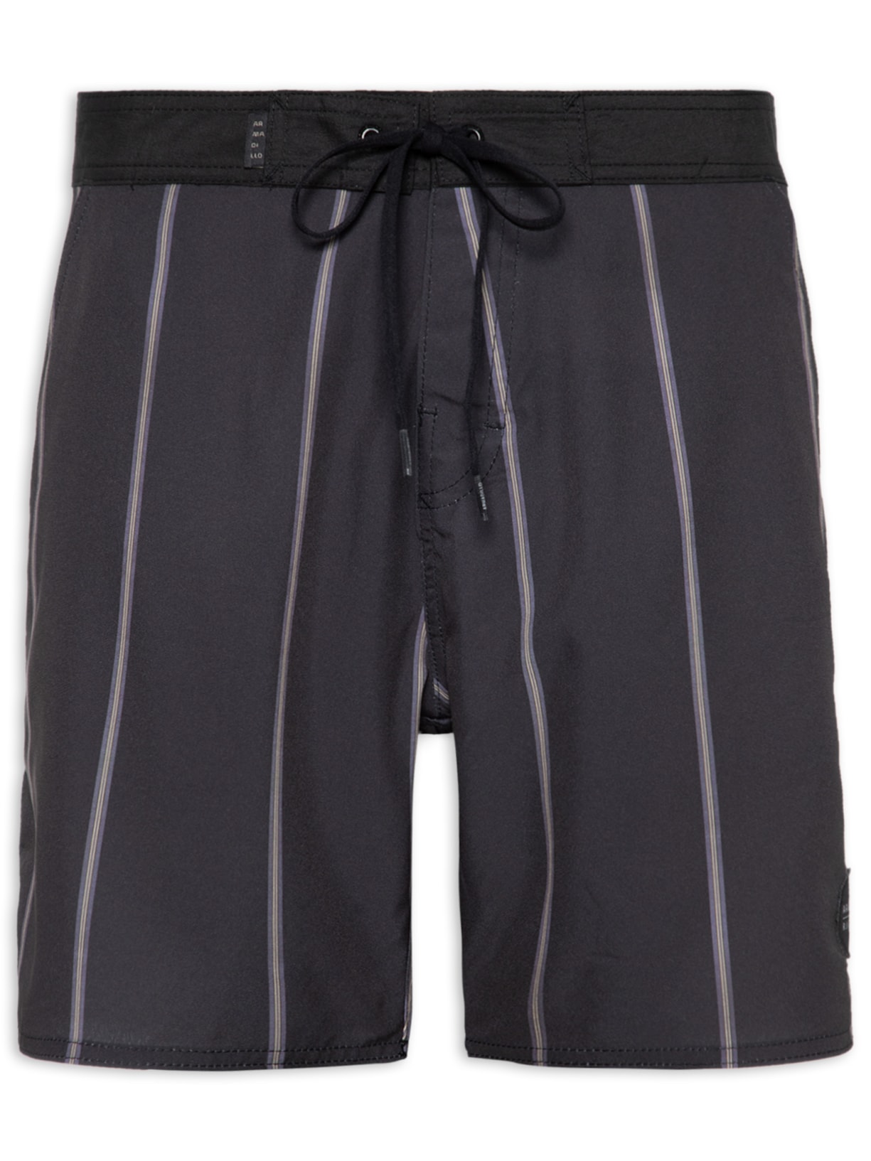 Short Masculino Boardshort Tecnologico Stripes - Preto