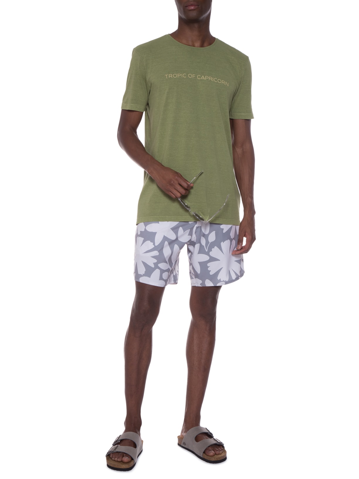 Short Masculino Boardshorts Flower Cut Cinza Kour