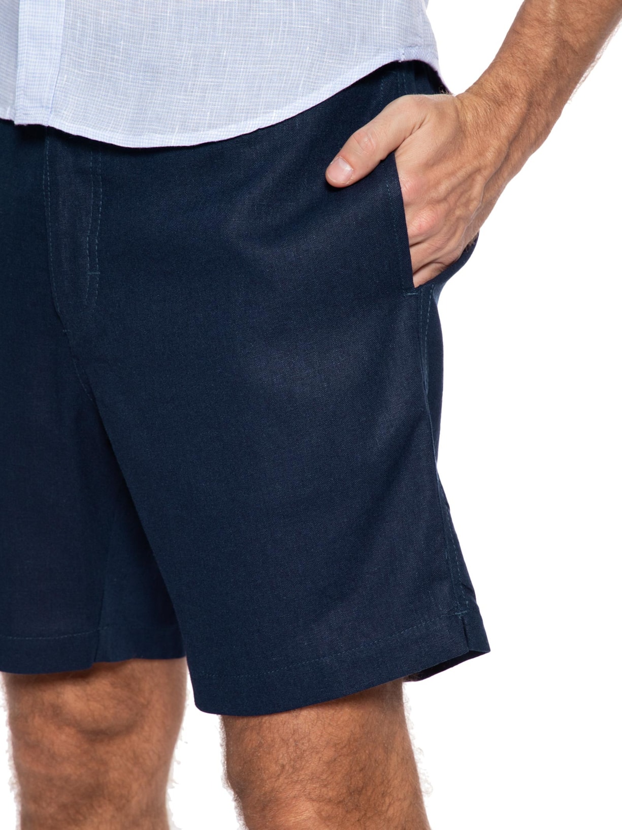 Short Masculino California 70 Linho Azul Jab