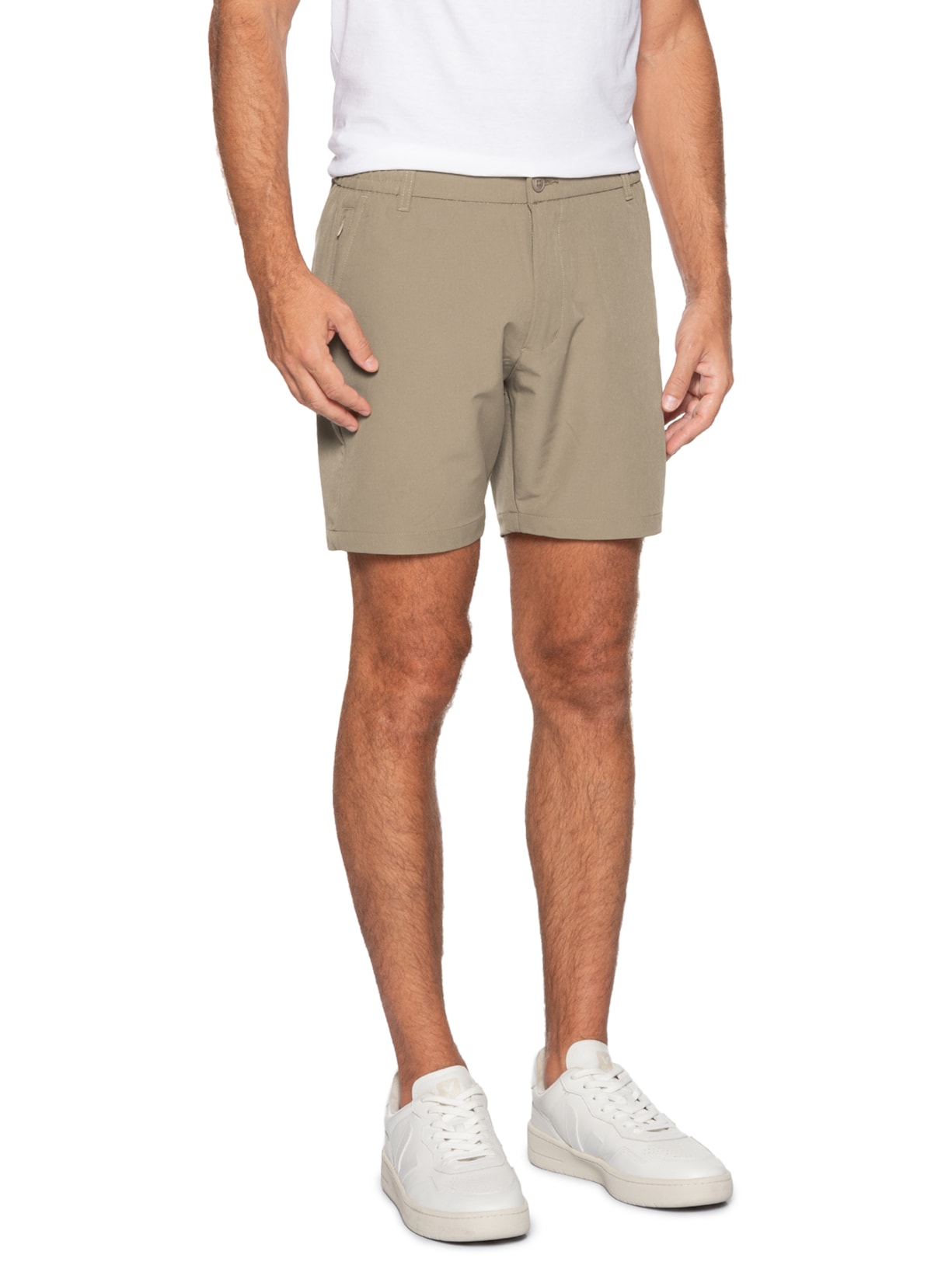 Short Masculino Casual com Cós Elástico Bege '2 Essential