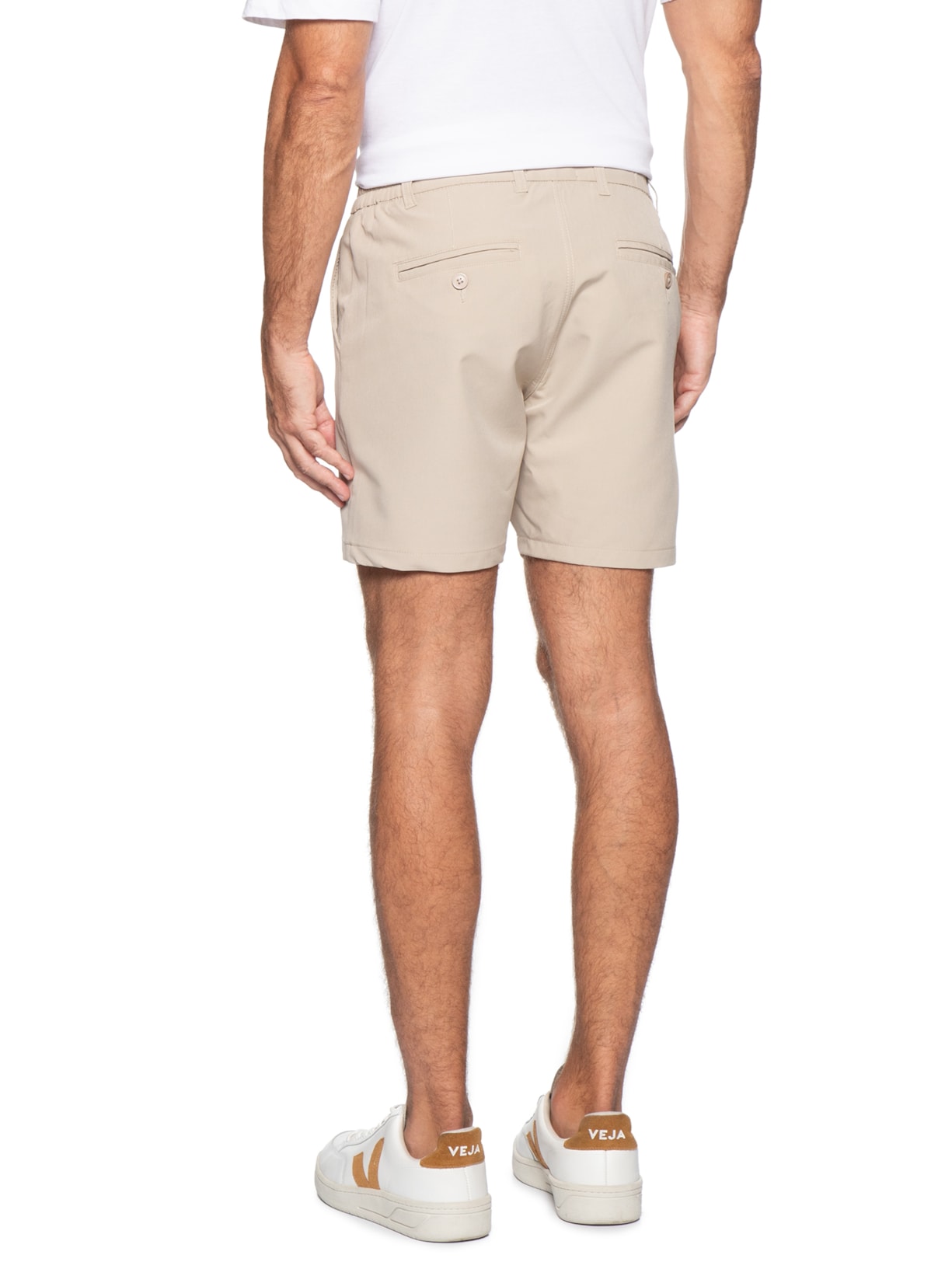 ?Short Masculino Casual com Cós Elástico Bege '2 Essential