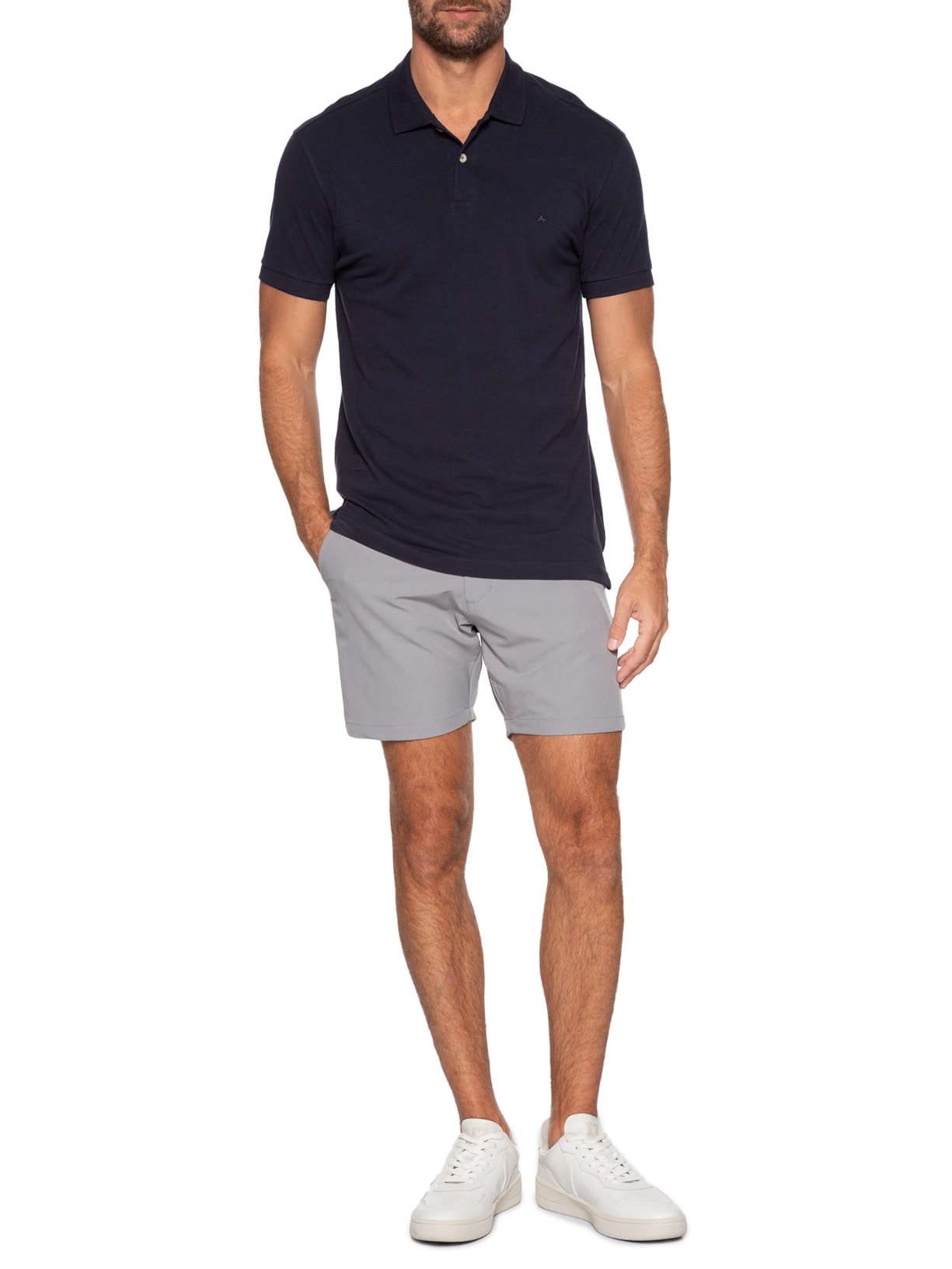 Short Masculino Casual com Cós Elástico Cinza '2 Essential