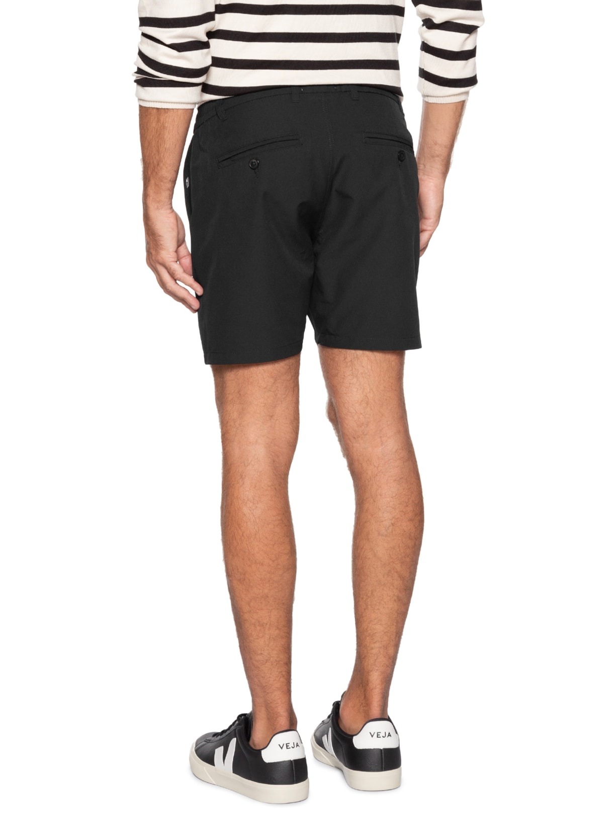 Short Masculino Casual com Cós Elástico Preto '2 Essential