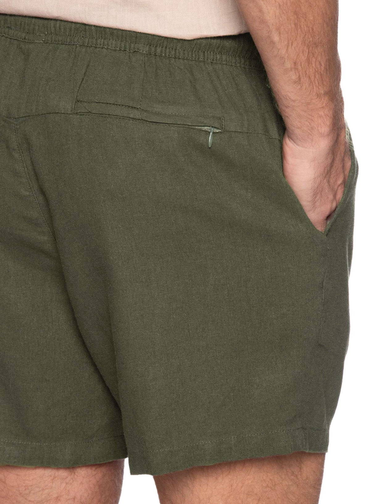 Short Masculino Casual Linho Plus Verde Reserva