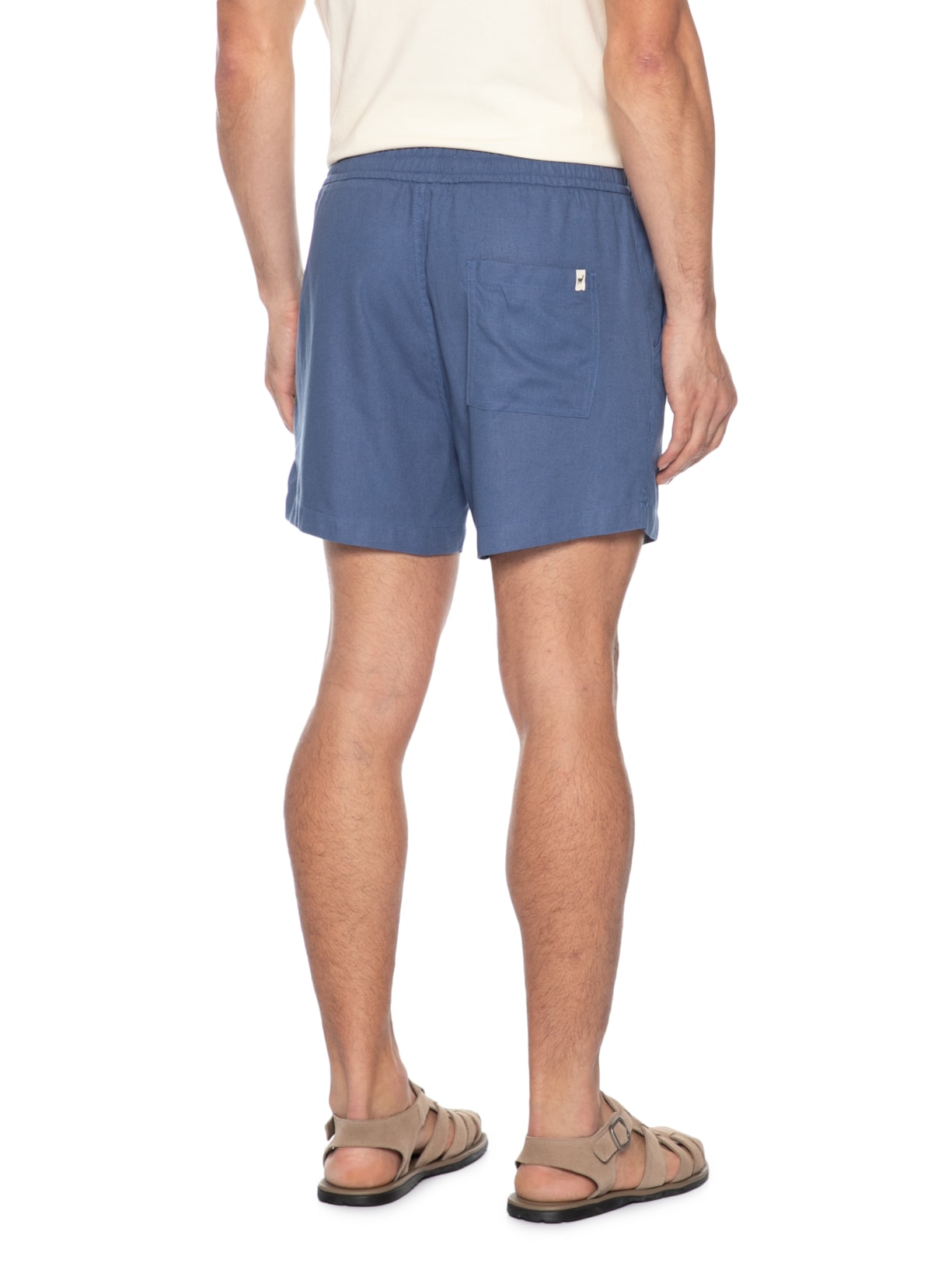 Short Masculino Casual Linho Relax – Azul Zapalla