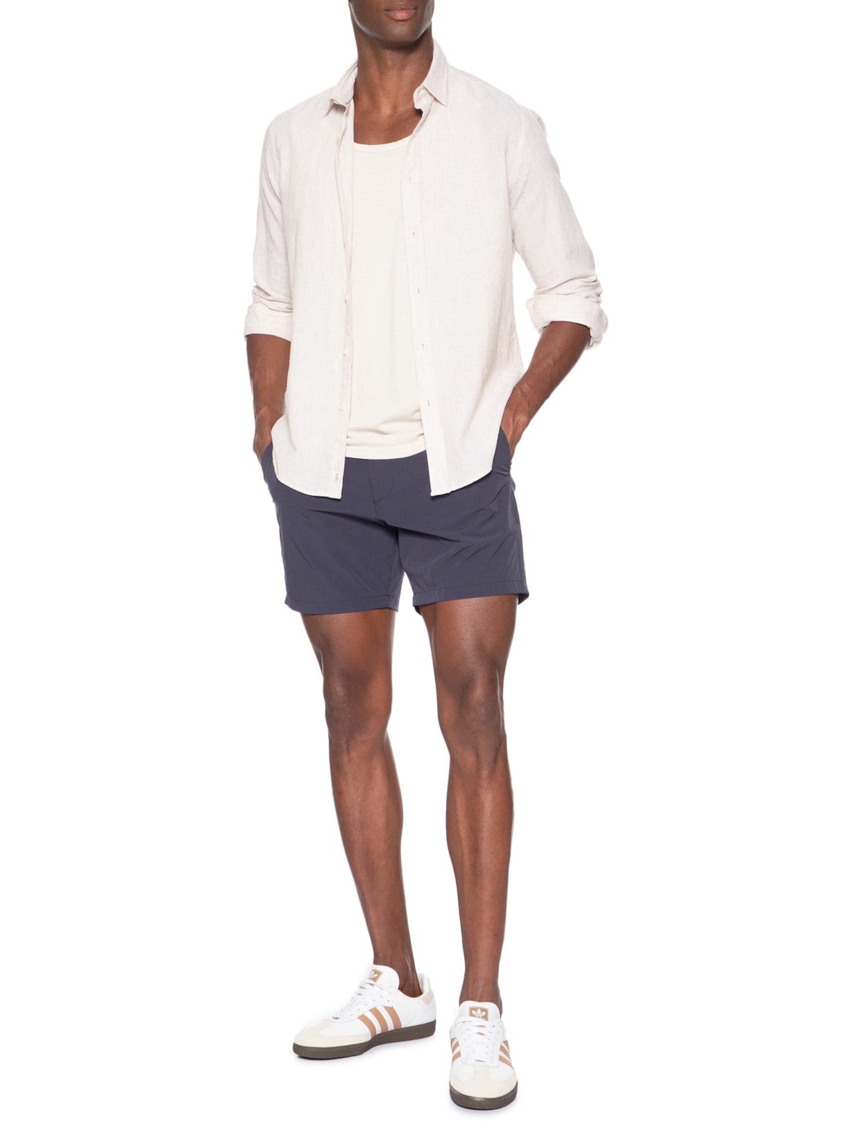 Short Masculino Casual Sardenha Azul Pineapple