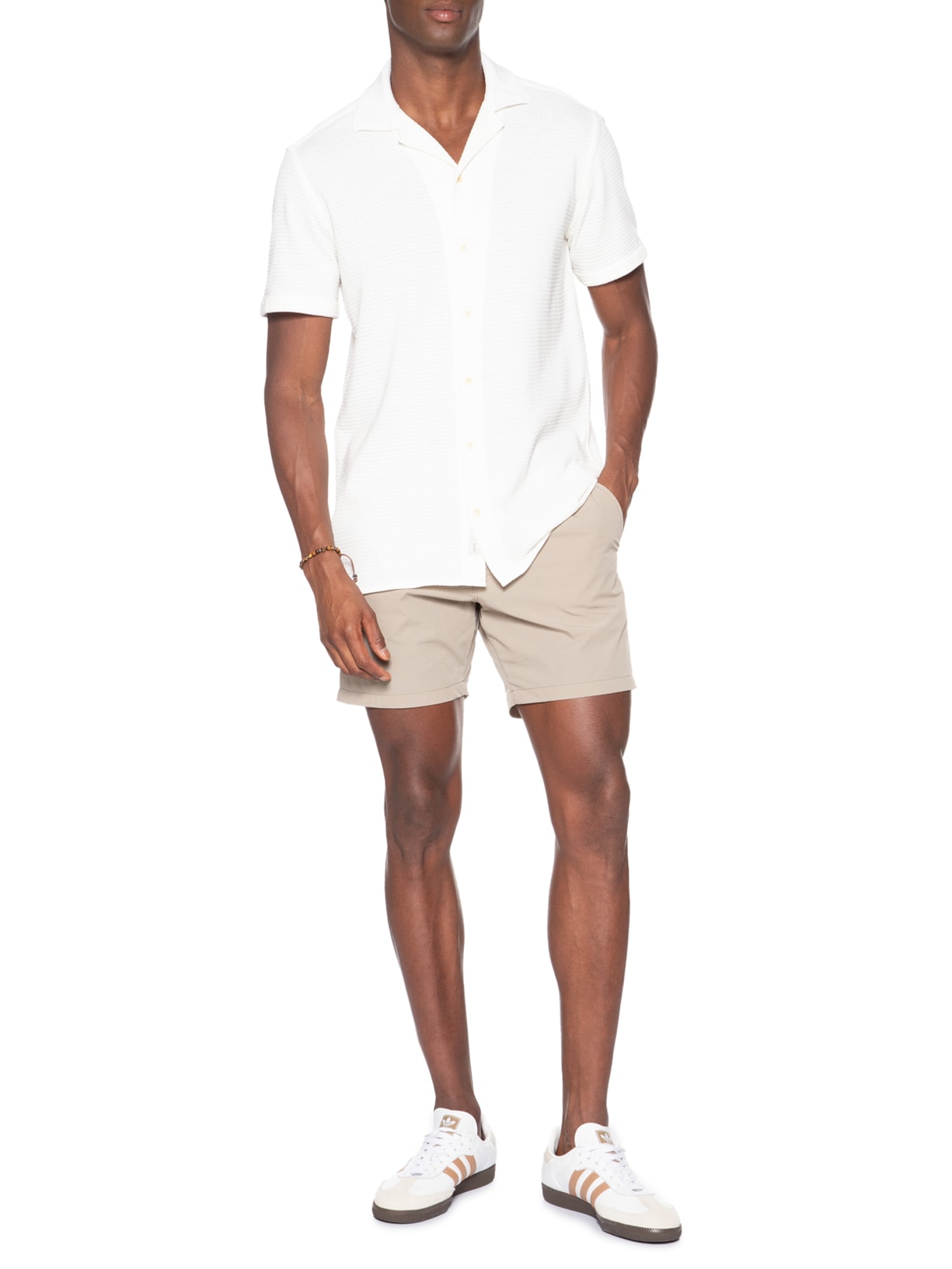 Short Masculino Casual Sardenha Bege Pineapple