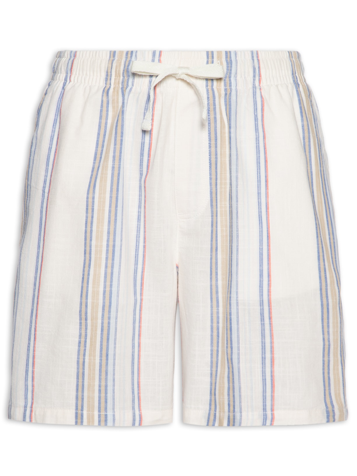 Short Masculino Casual Slub Straight Fit Beach - Off White