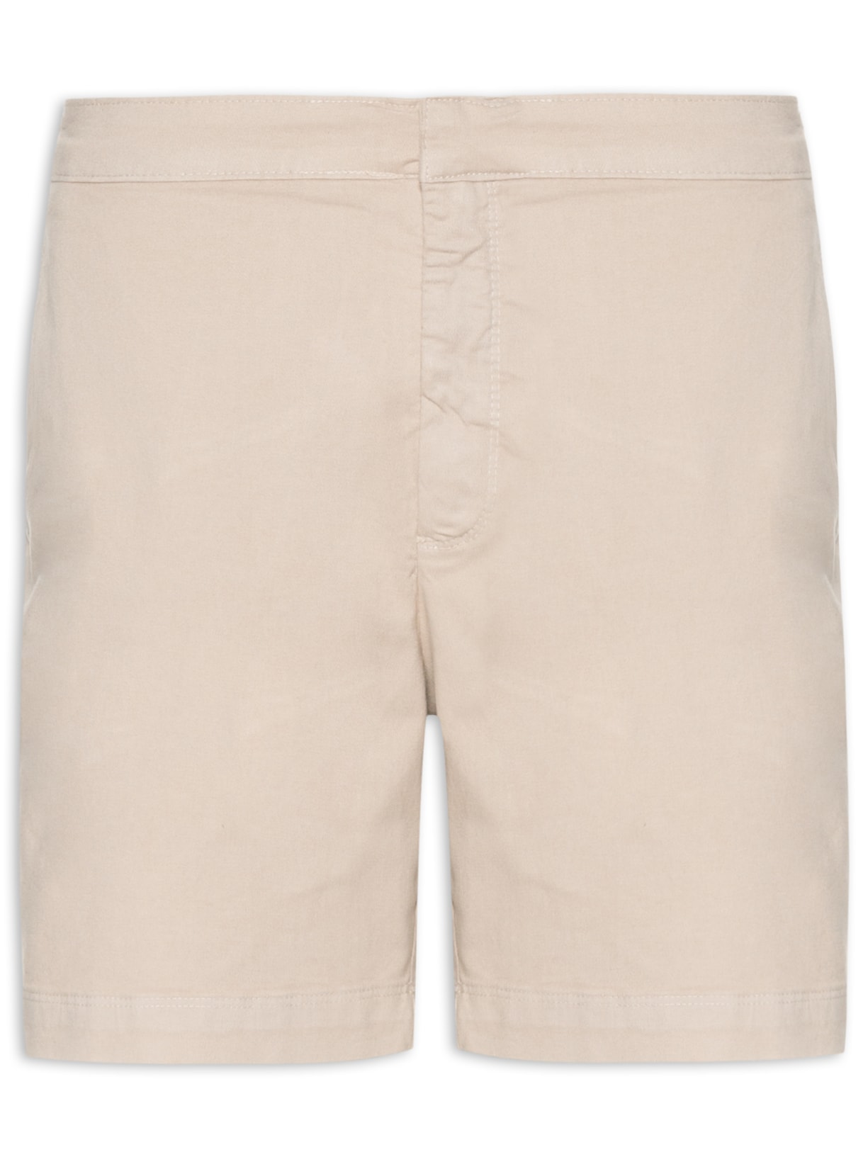 Short Masculino Chino com Fivela em Sarja com Elastano - Bege