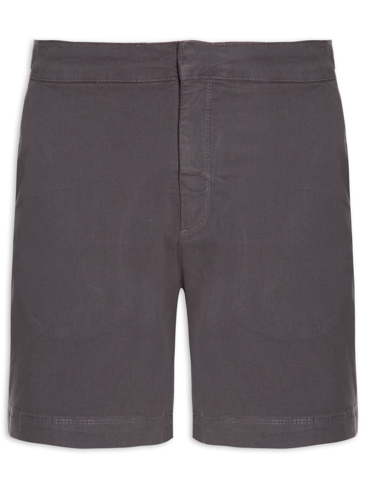 Short Masculino Chino Sarja Elastano Com Fivela - Cinza
