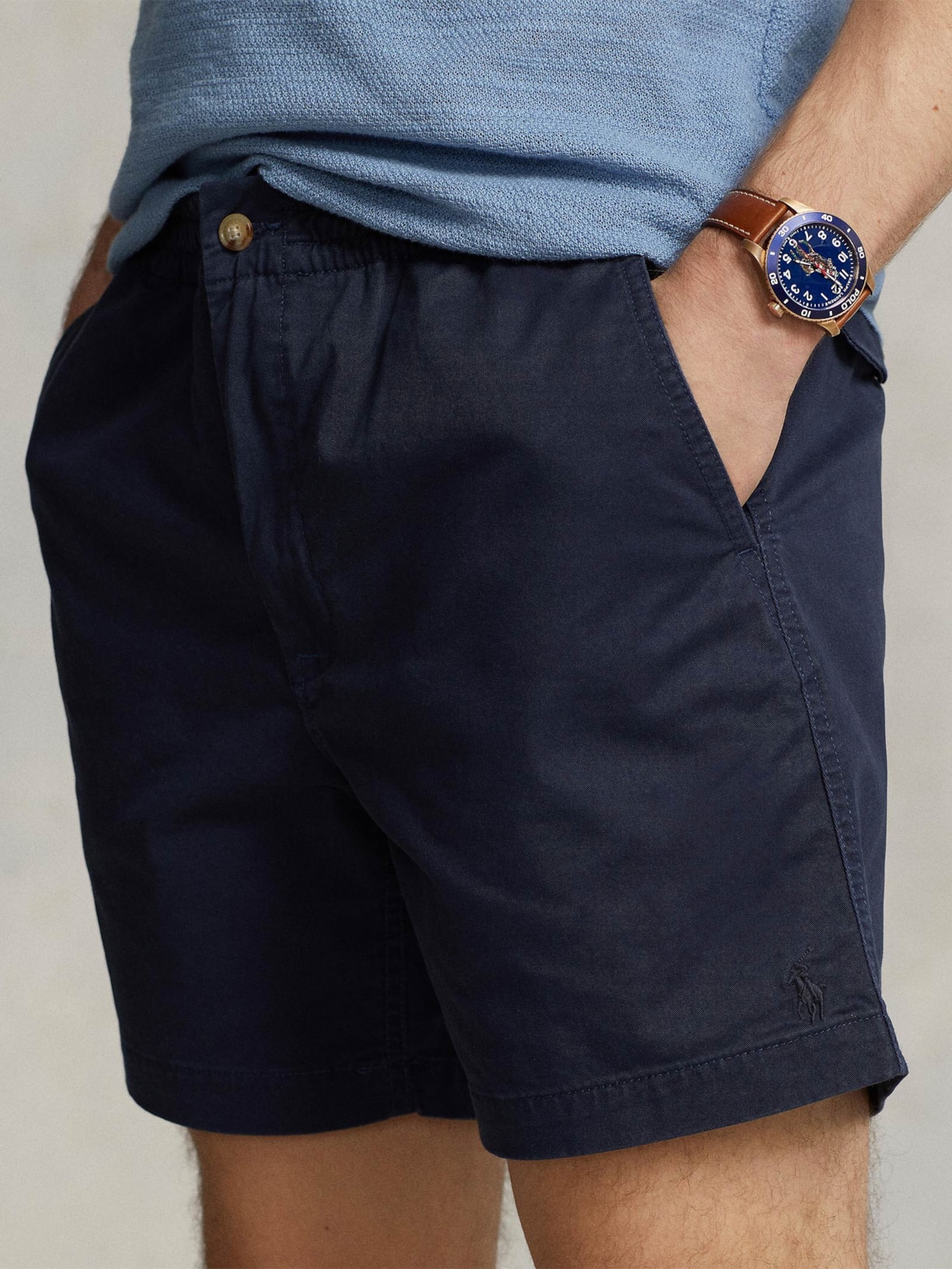 Short Masculino Classic Fit Prepster Stretch Twill Azul Polo Ralph Lauren