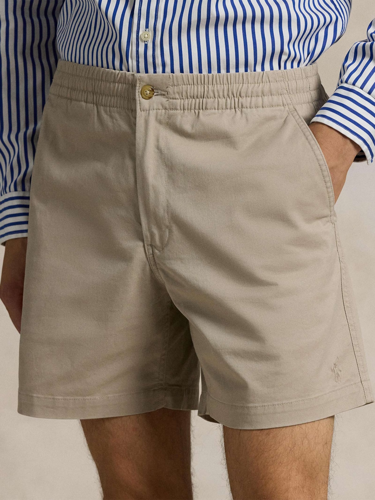 Short Masculino Classic Fit Prepster Stretch Twill Bege Polo Ralph Lauren