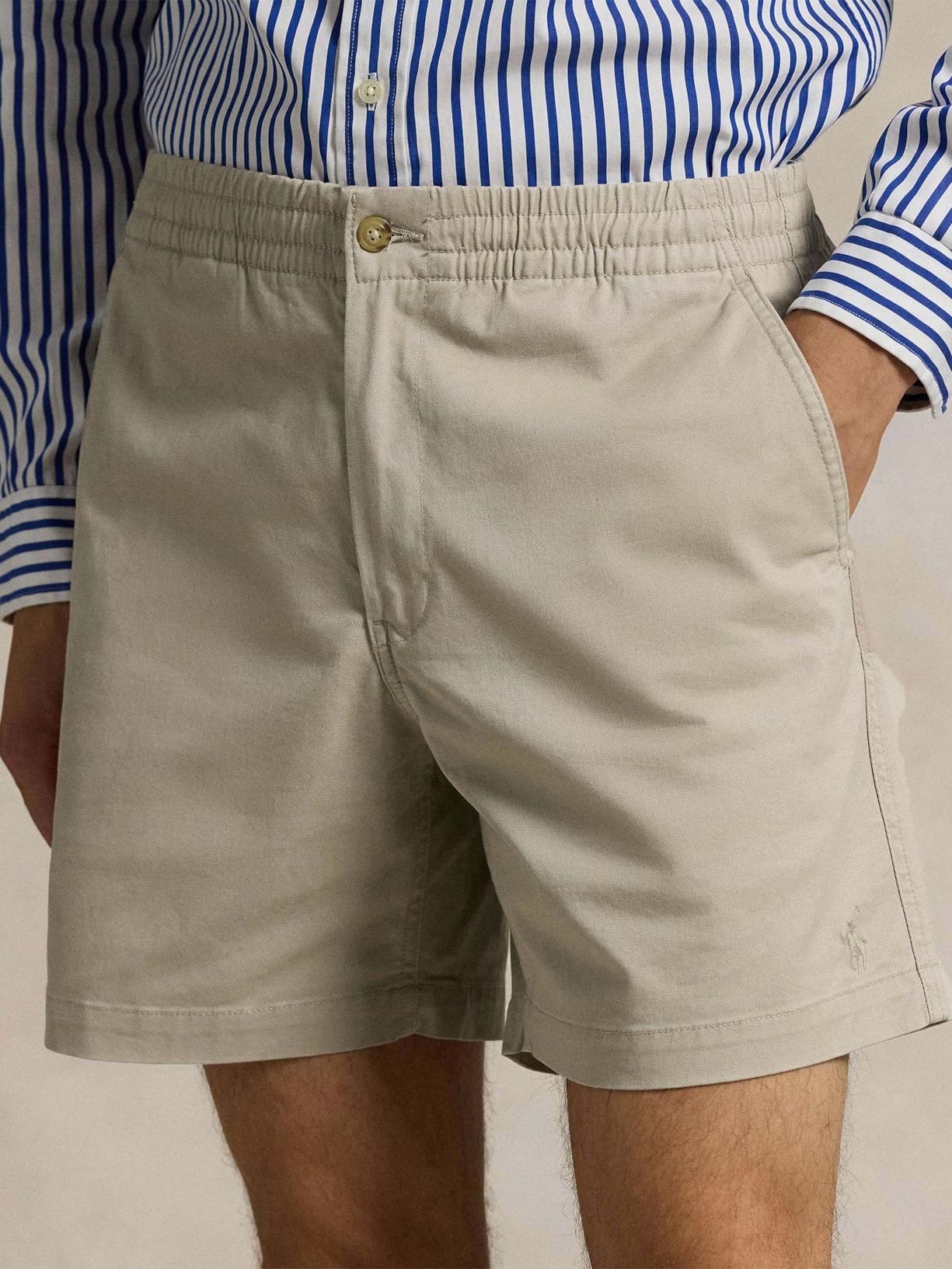 Short Masculino Classic Fit Prepster Stretch Twill Bege Polo Ralph Lauren