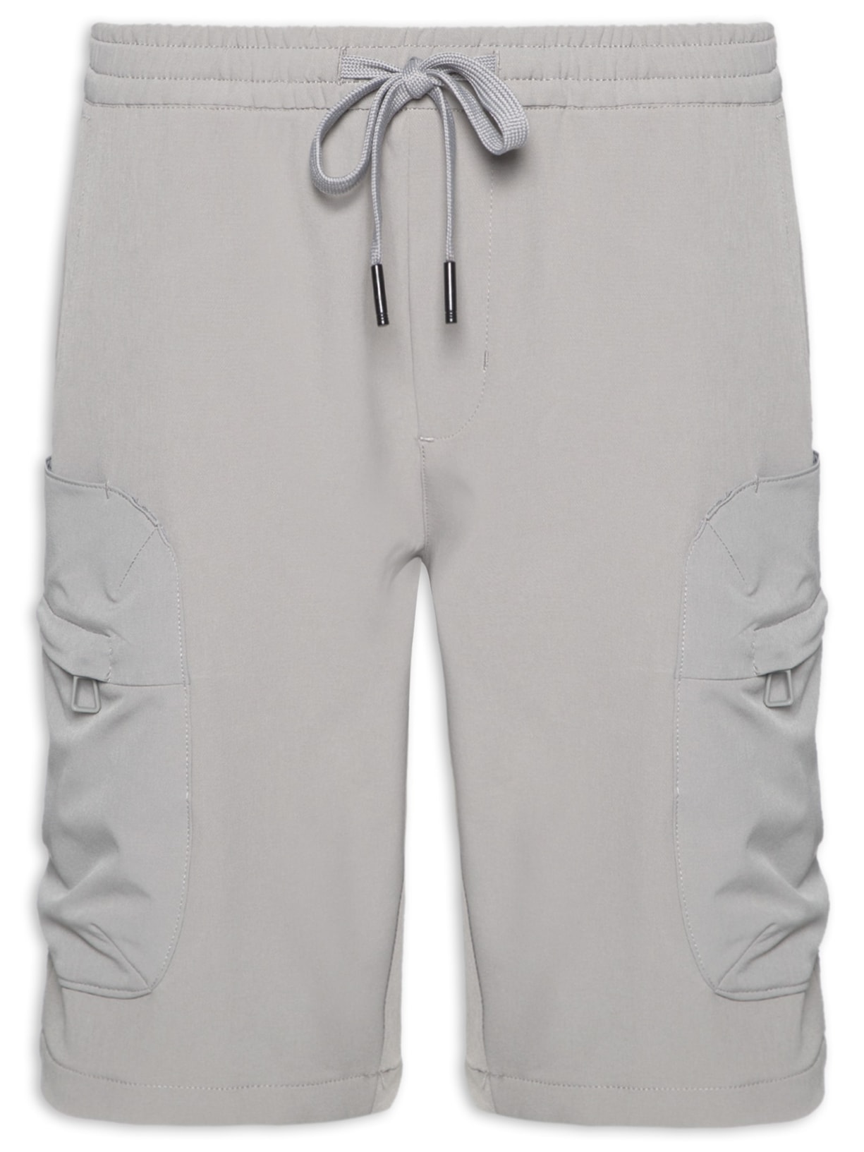 Short Masculino Com Bolso Cargo E Zíper - Cinza