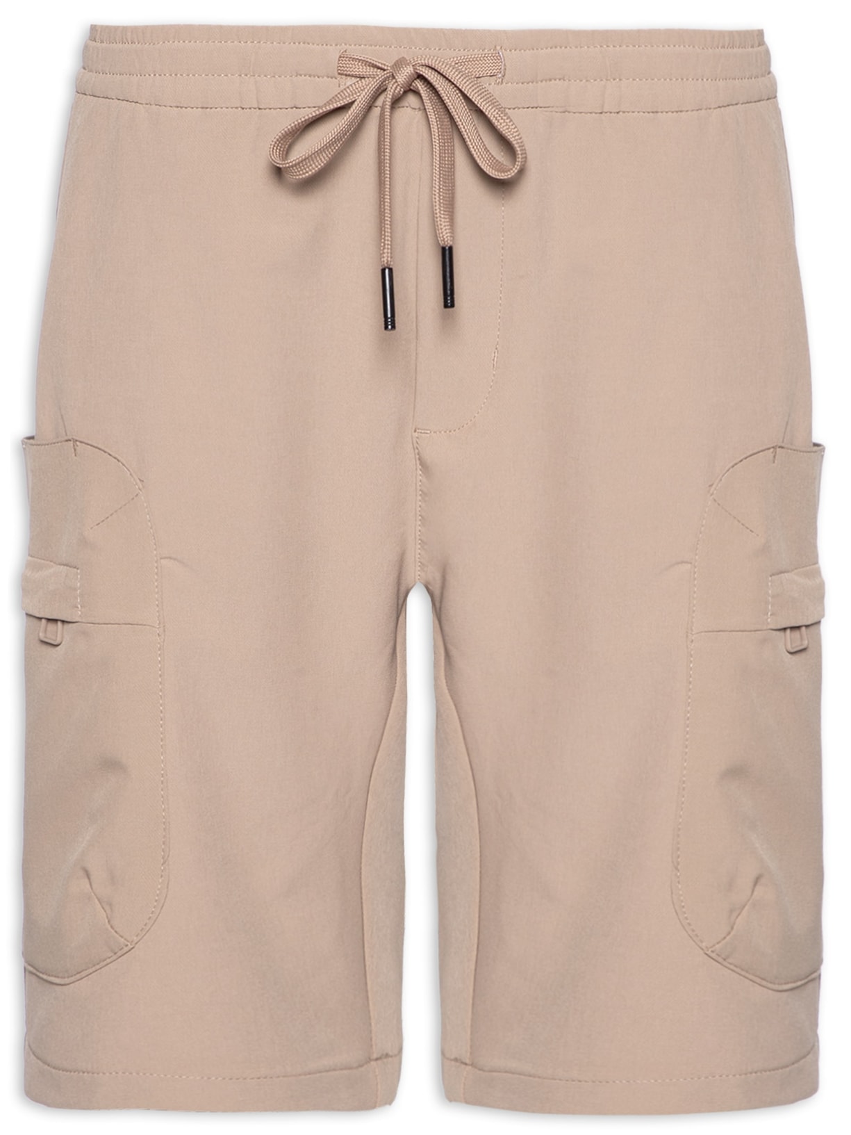 Short Masculino Com Bolso Cargo E Zíper - Marrom