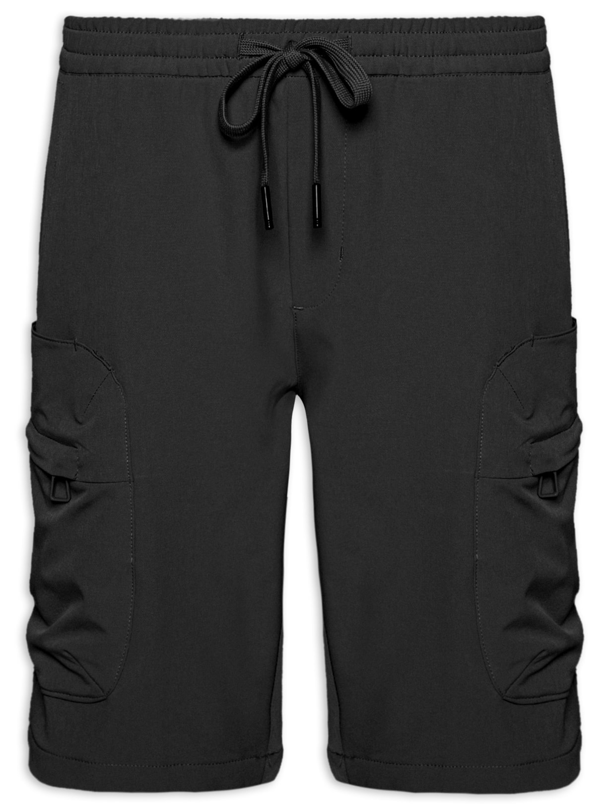 Short Masculino Com Bolso Cargo E Zíper - Preto