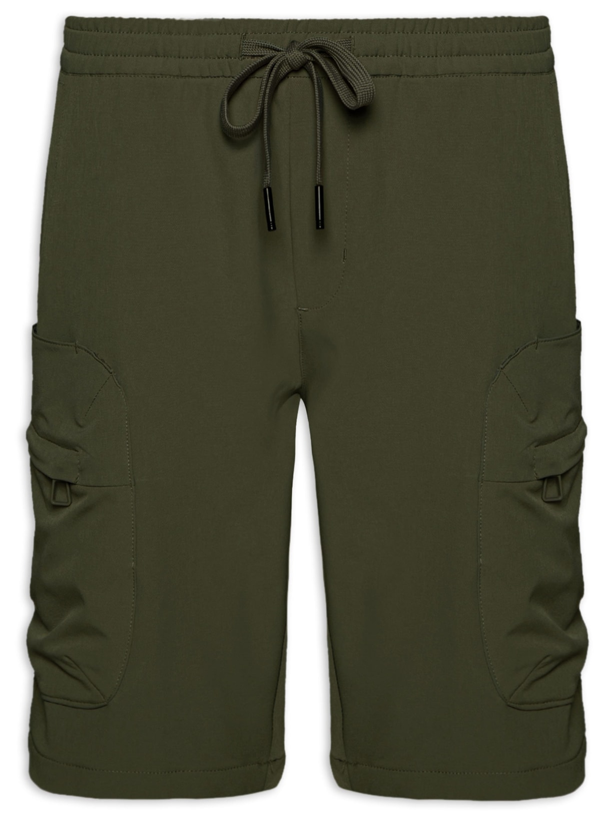 Short Masculino Com Bolso Cargo E Zíper - Verde