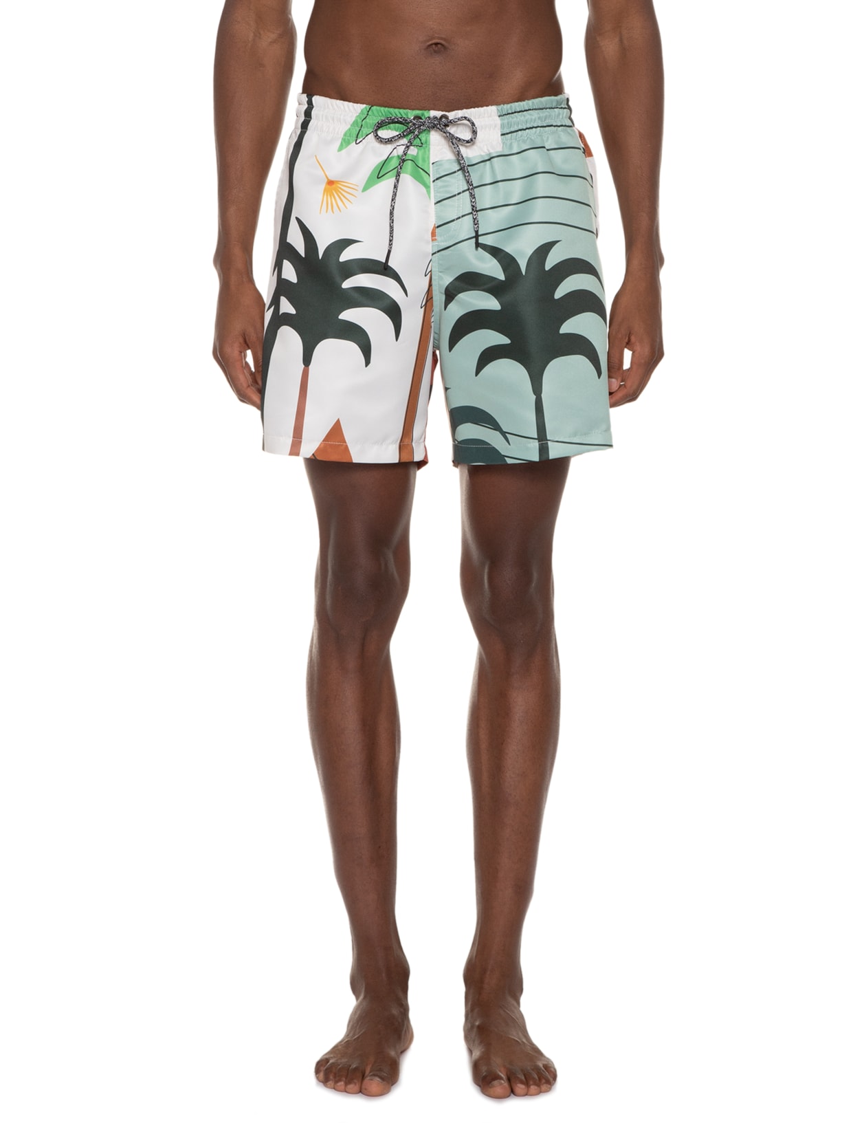 Short Masculino Copacabana Estampa Coqueiros Verde Be.each