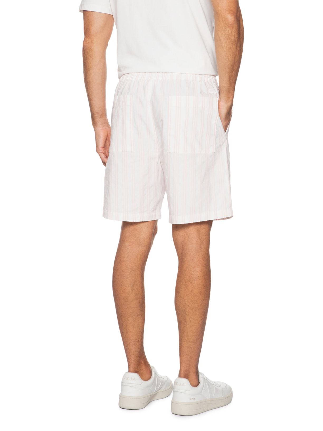 Short Masculino Cotton Linen Rosa Lacoste