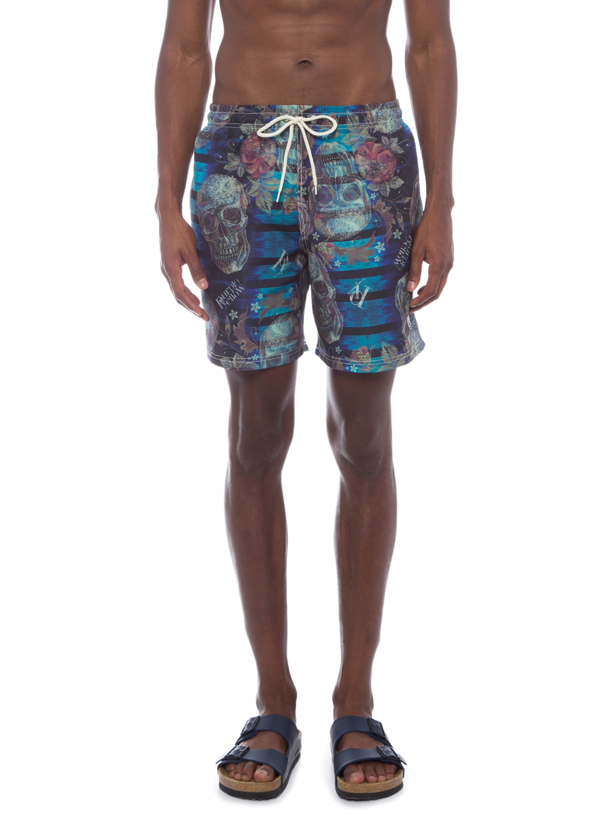 Short Masculino Dark Skulls Azul Purple Yellow