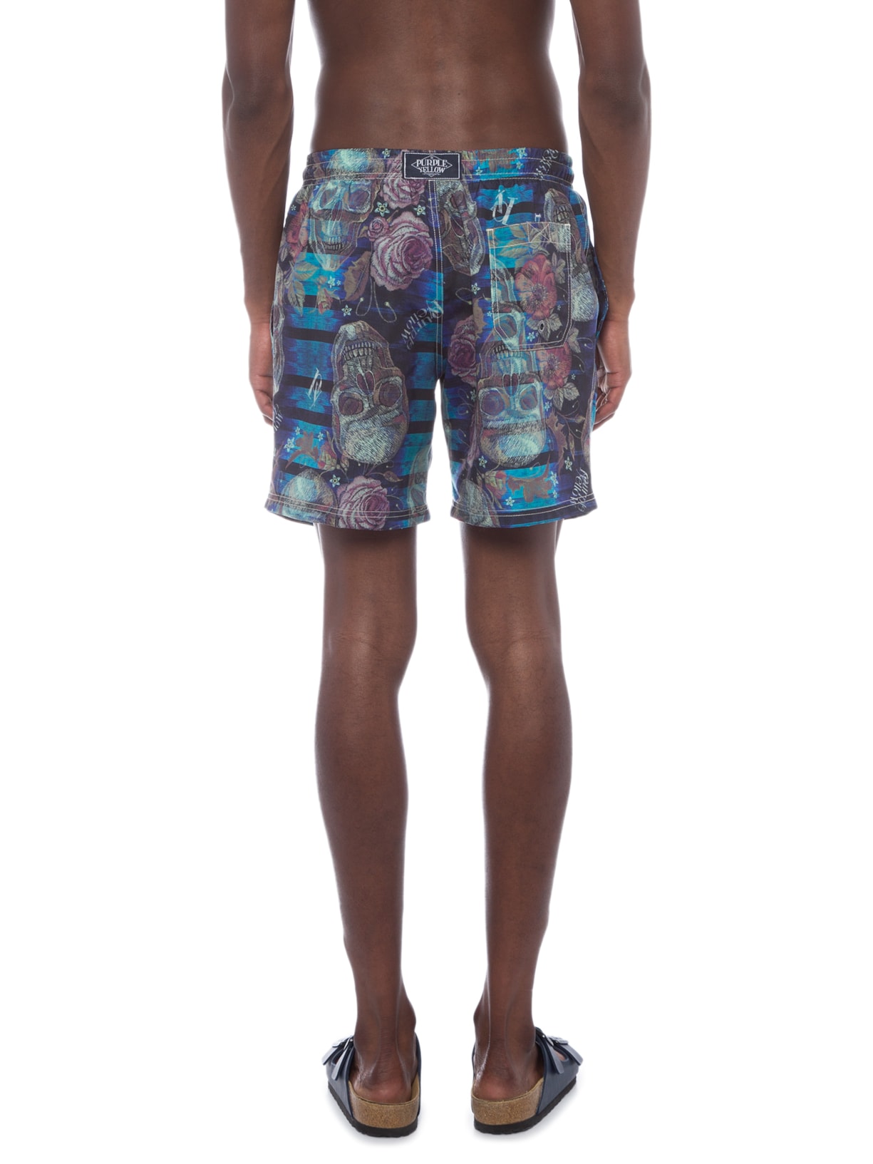 Short Masculino Dark Skulls Azul Purple Yellow