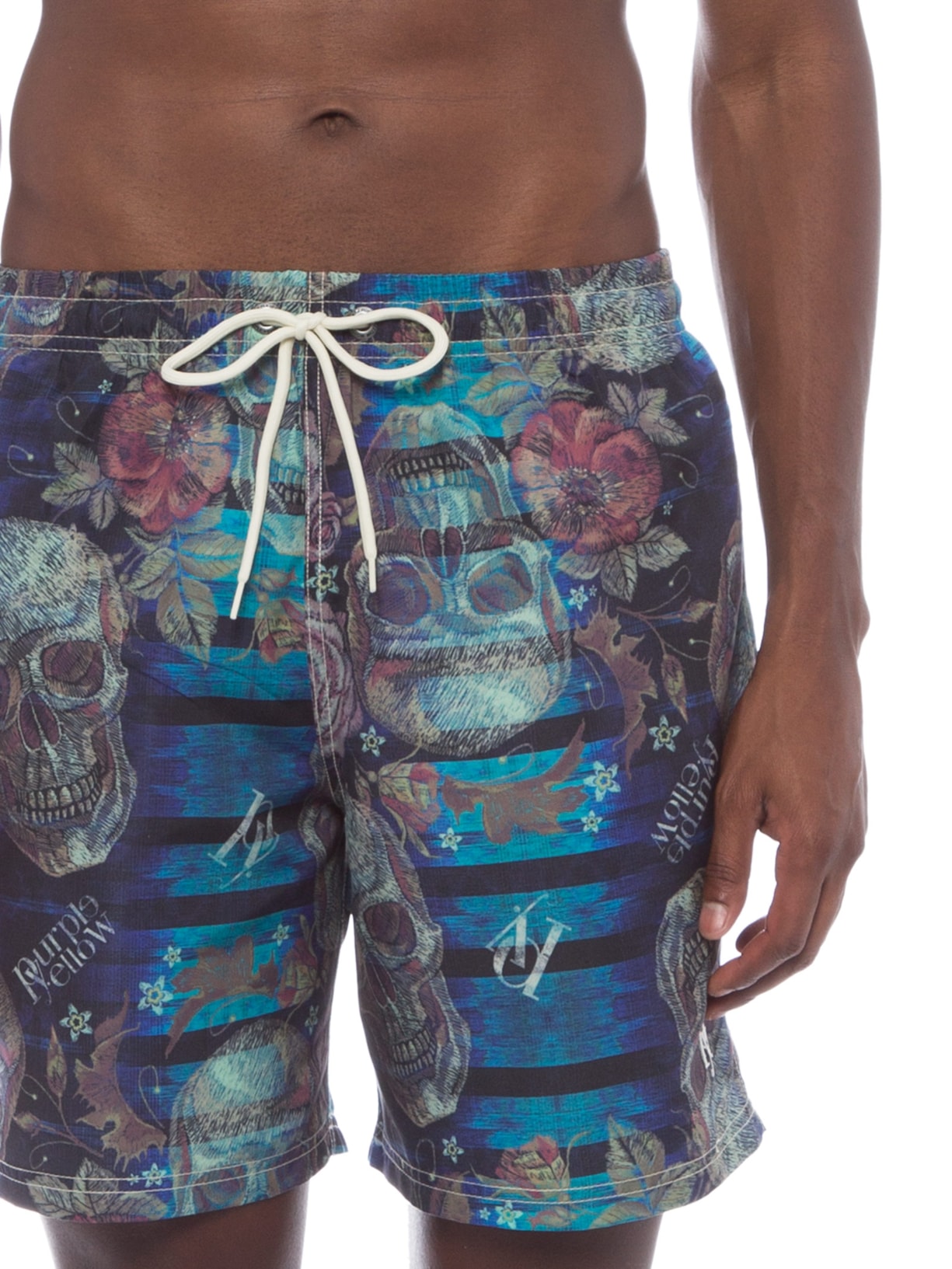 Short Masculino Dark Skulls Azul Purple Yellow