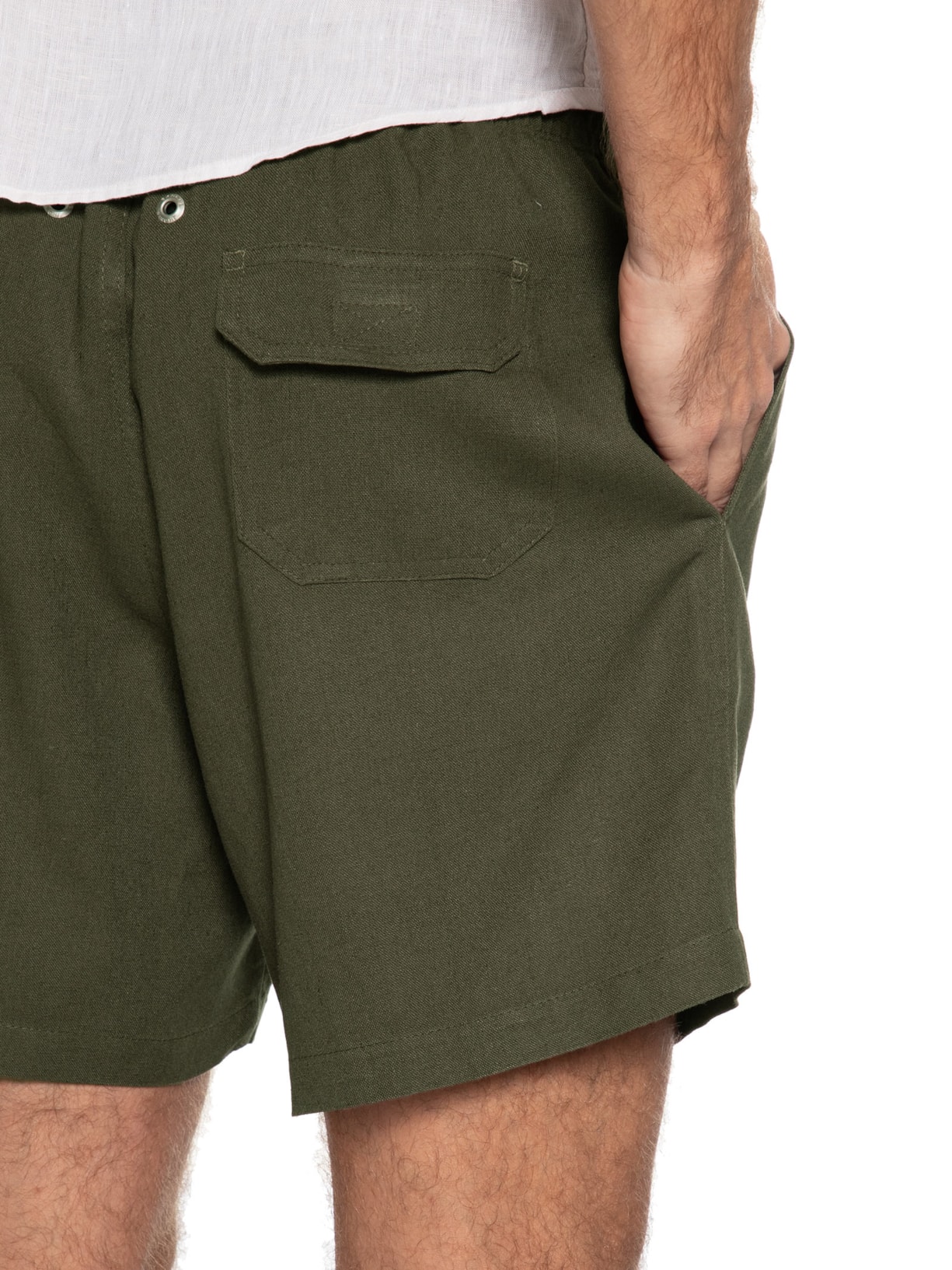 Short Masculino De Linho Verde Barche