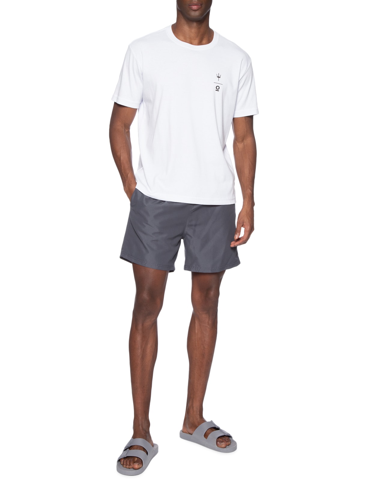 Short Masculino De Praia Básico Cinza Hering