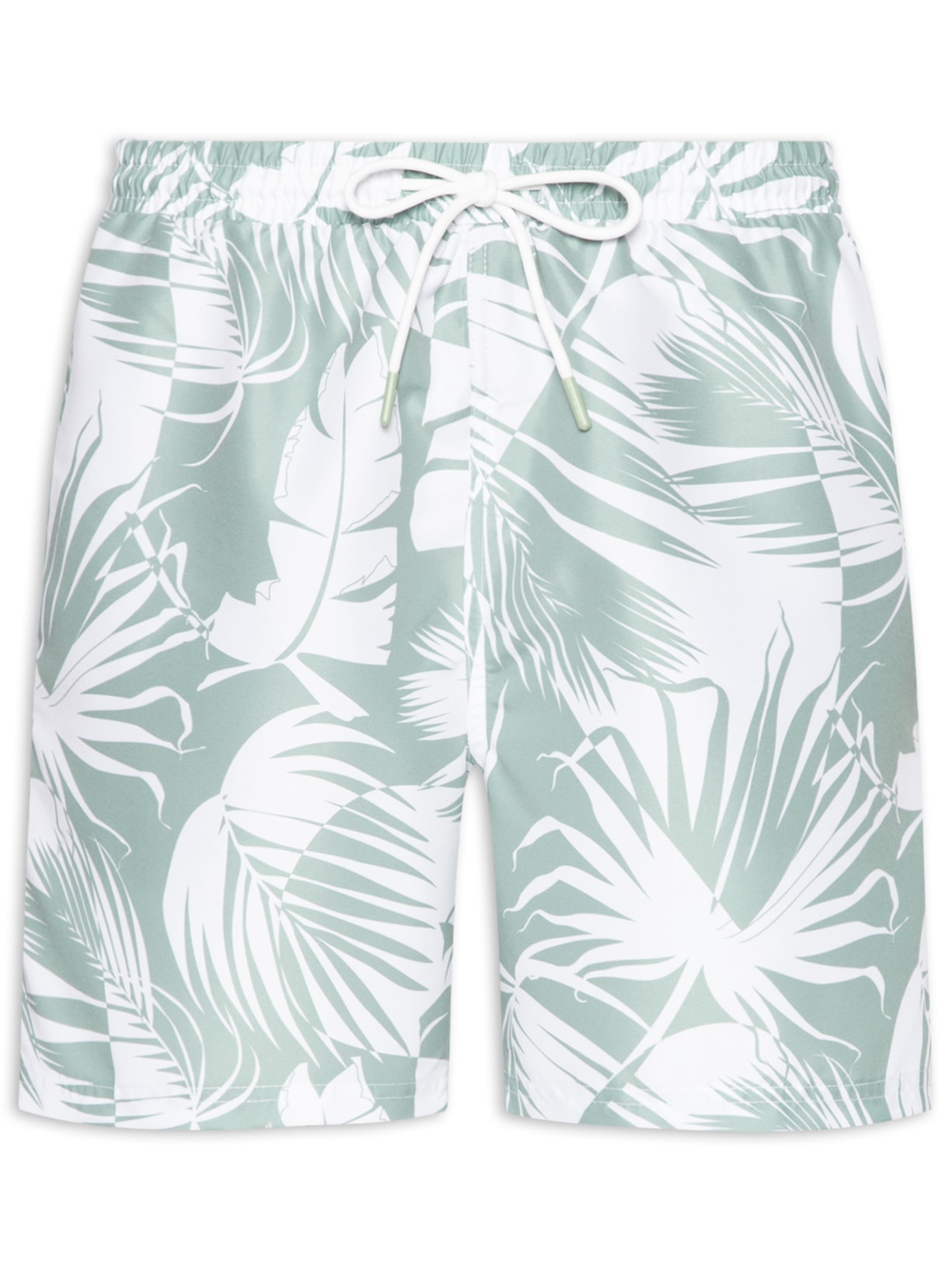 Short Masculino De Praia Básico Estampado - Verde