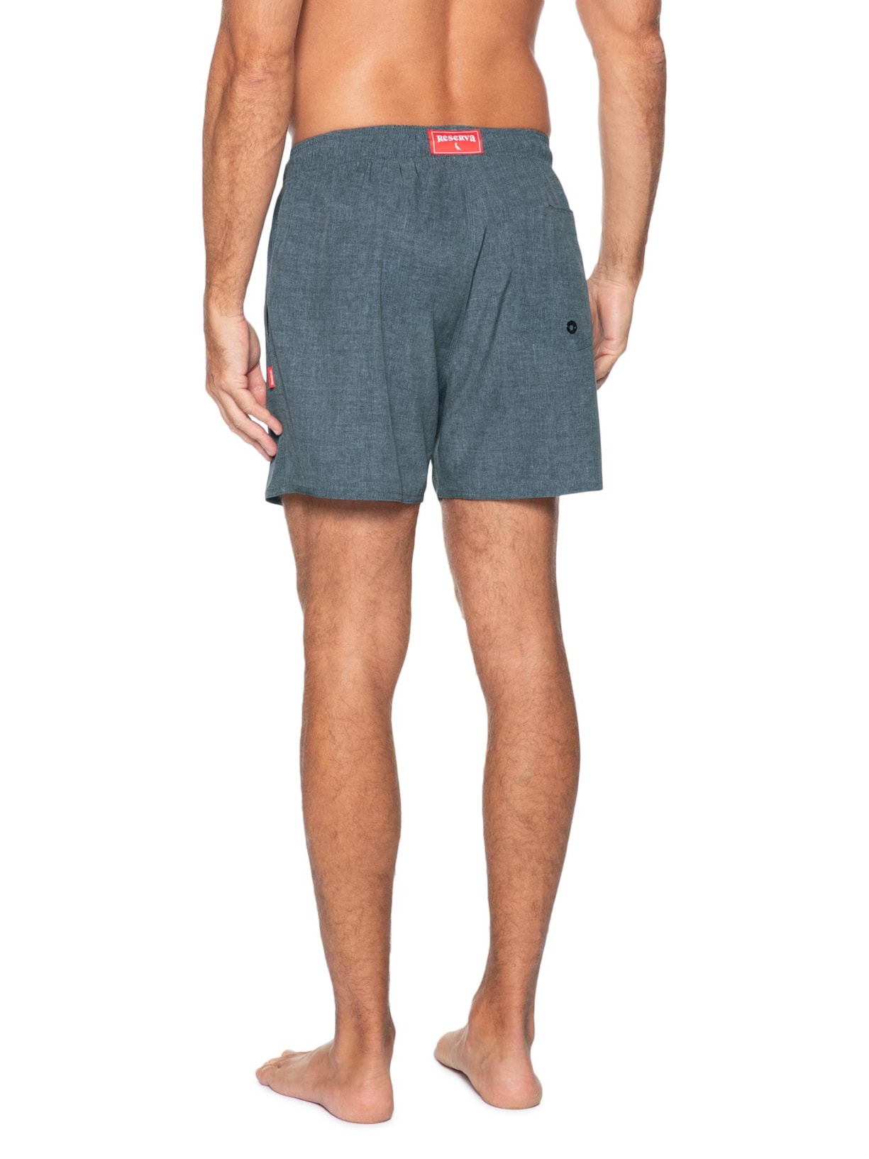 Short Masculino De Praia Básico Textura Cinza Reserva