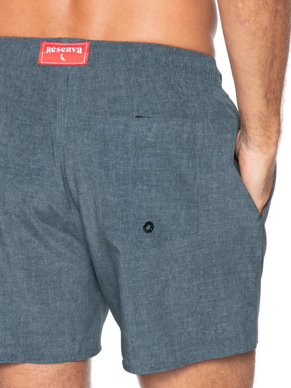 Short Masculino De Praia Básico Textura Cinza Reserva