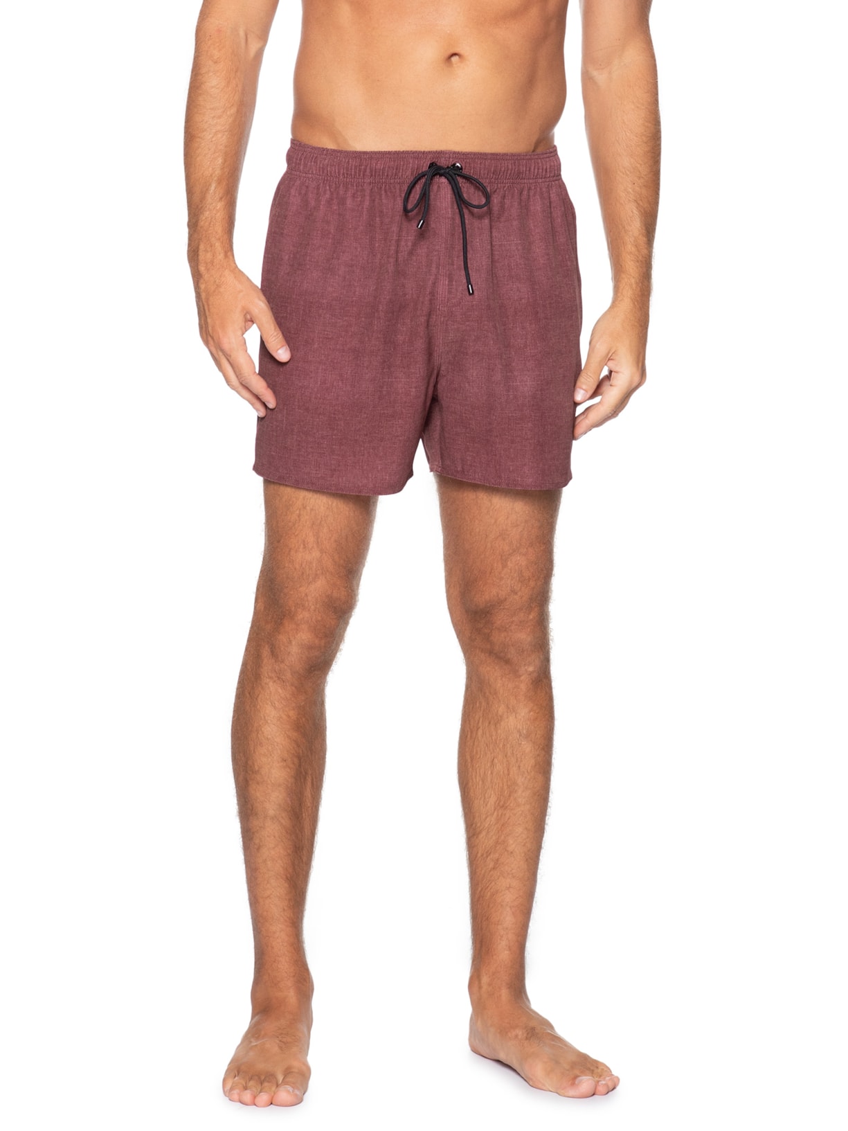 Short Masculino De Praia Básico Textura Marrom Reserva