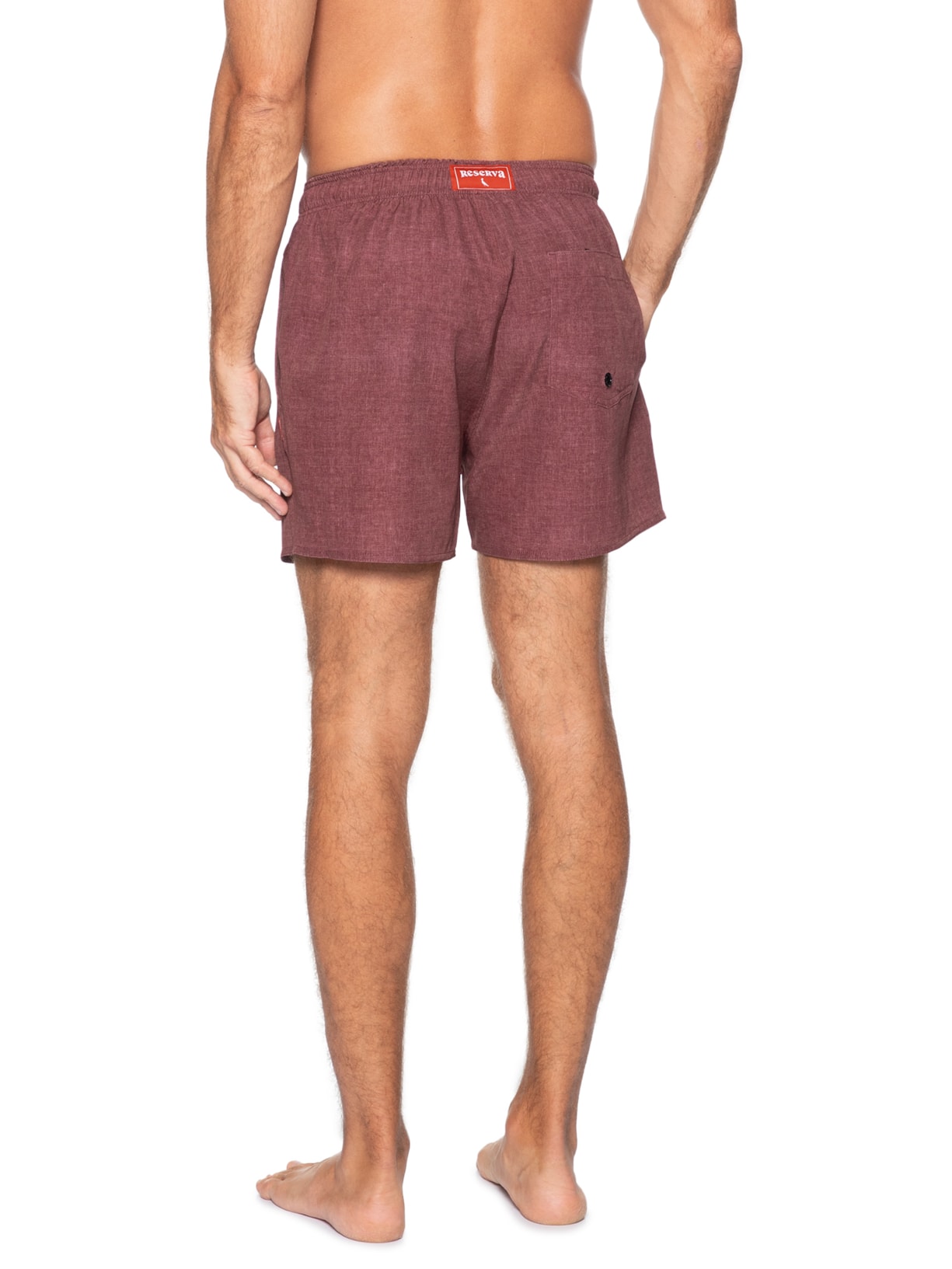 Short Masculino De Praia Básico Textura Marrom Reserva