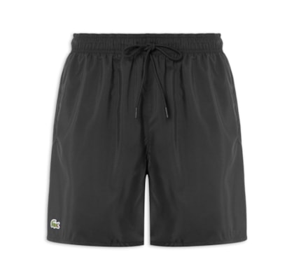 Short Masculino De Praia Com Logo - Preto