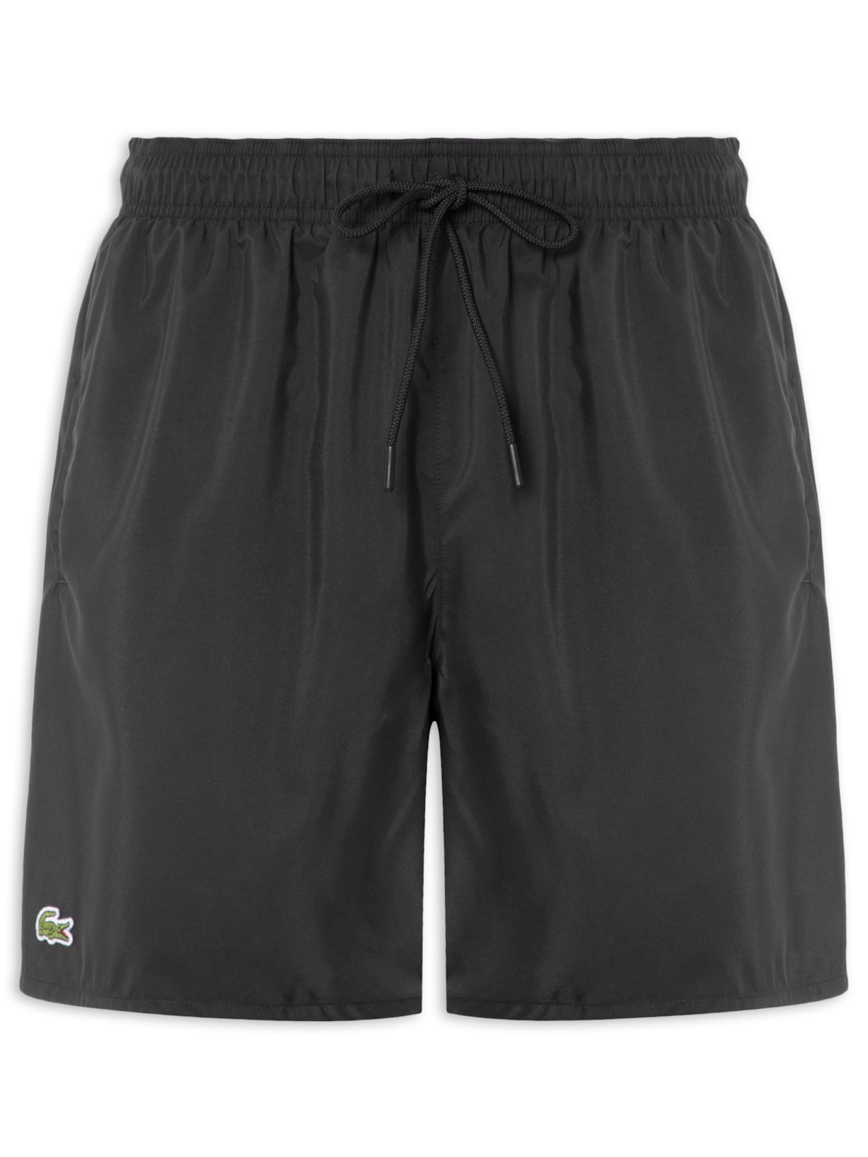 Short Masculino De Praia Com Logo - Preto