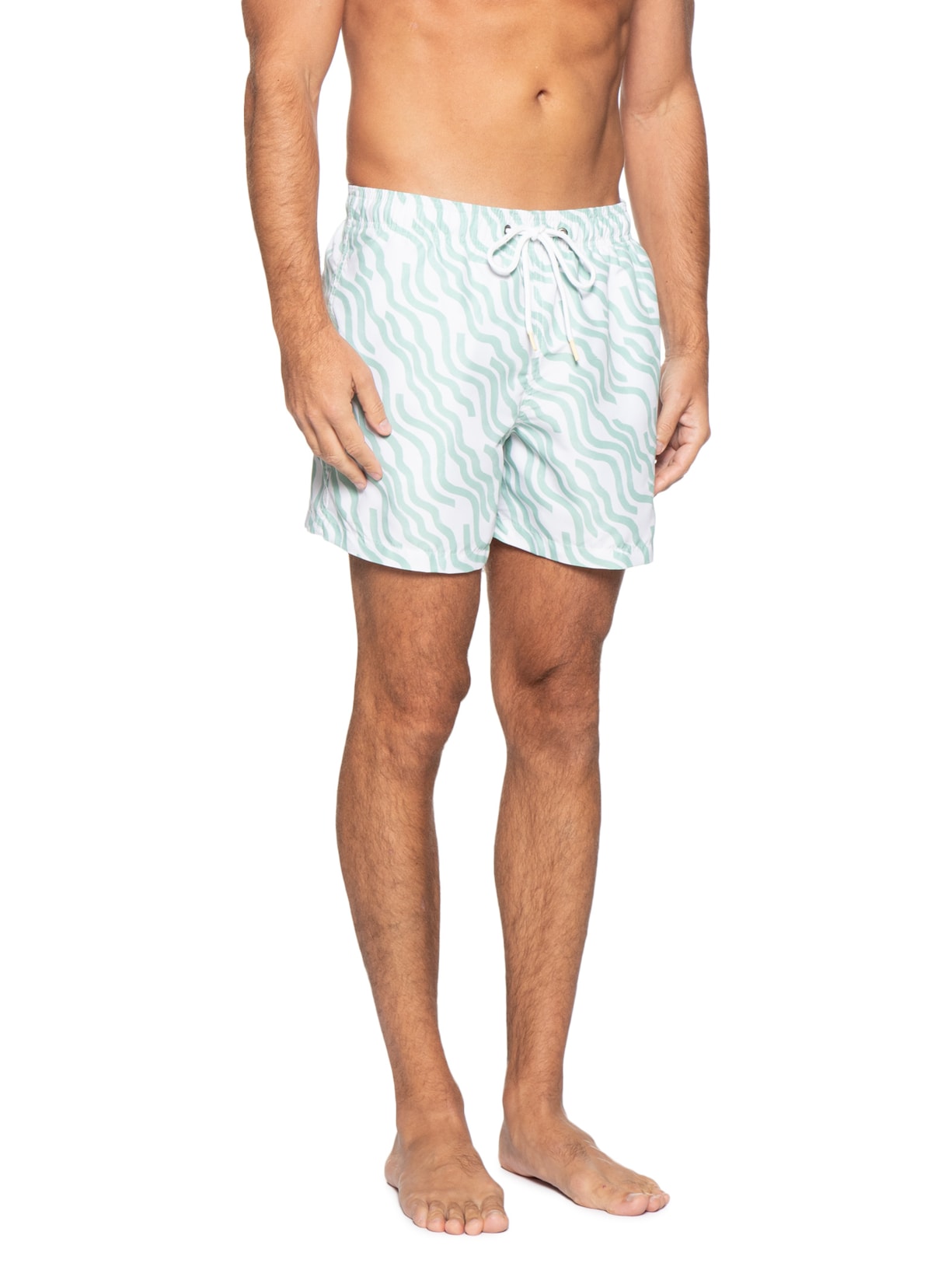 Short Masculino De Praia Estampa Curves Verde Pineapple