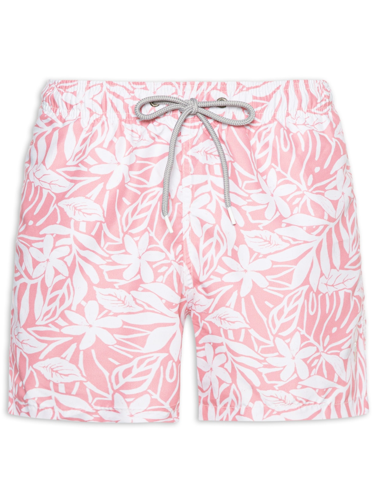 Short Masculino De Praia Estampa Tropical - Laranja