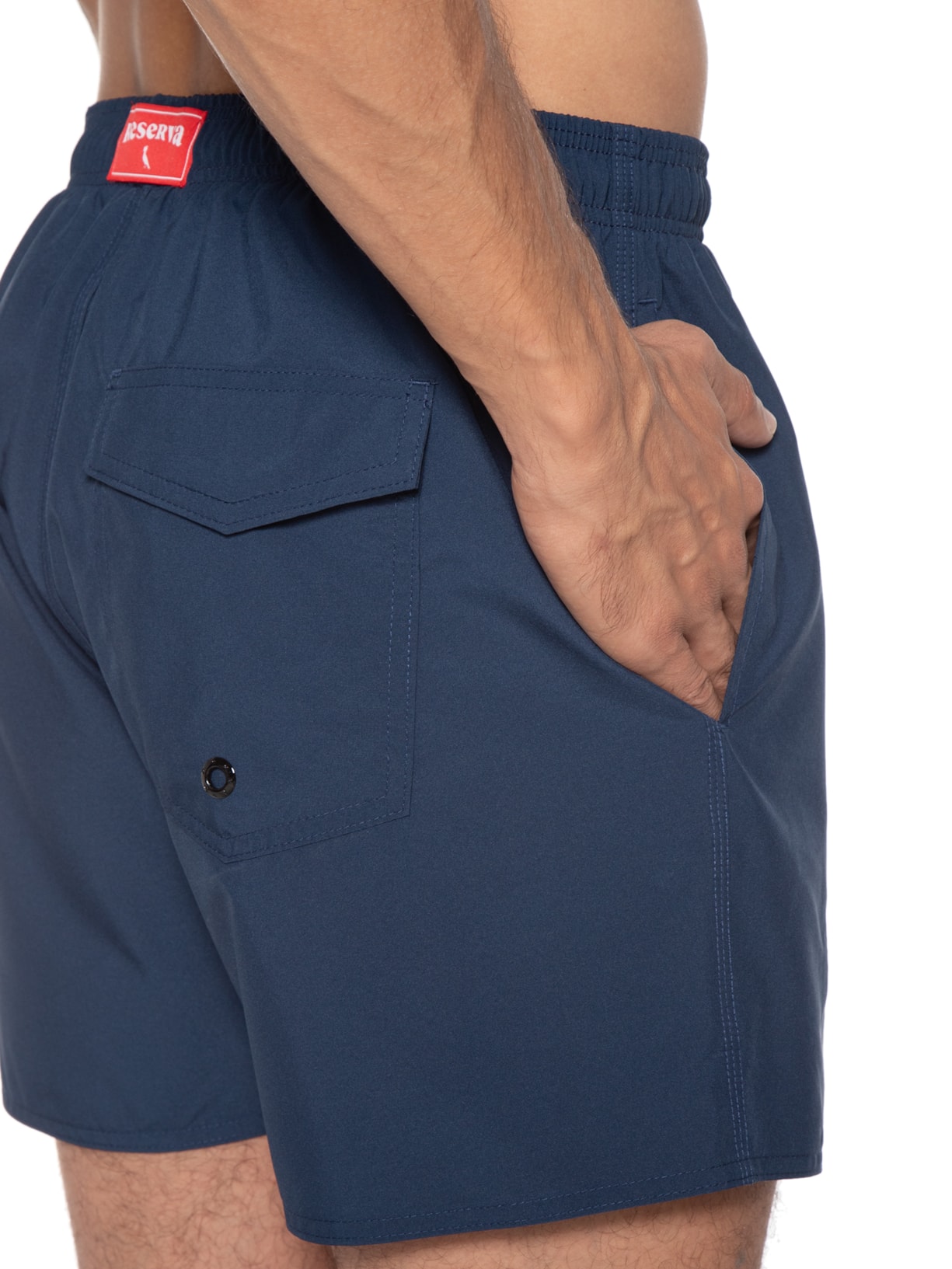 Short Masculino De Praia Liso Básico Azul Reserva