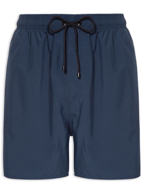 Short Masculino De Praia Liso Básico - Azul