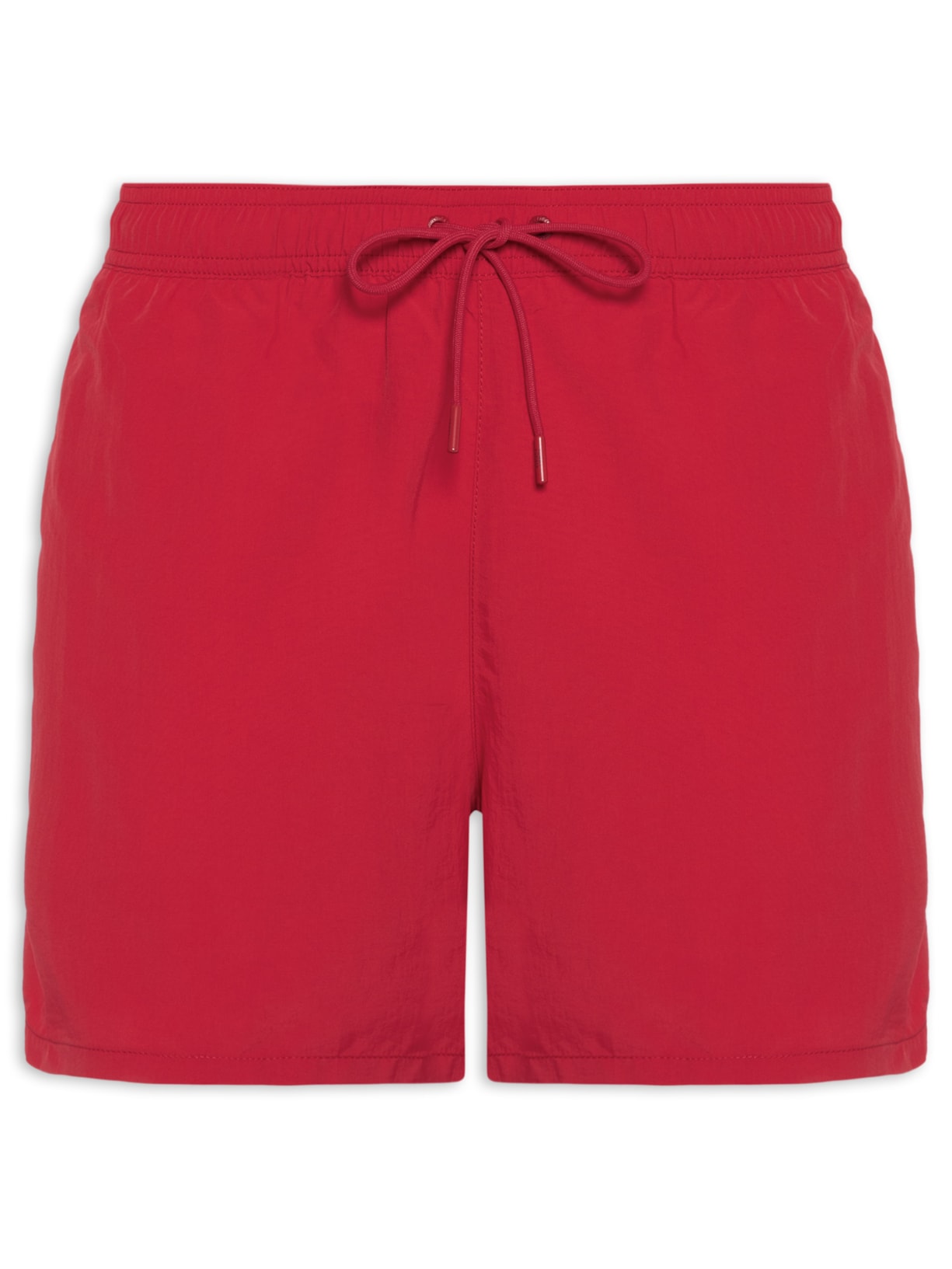 Short Masculino De Praia Médio Com Cordão - Vermelho